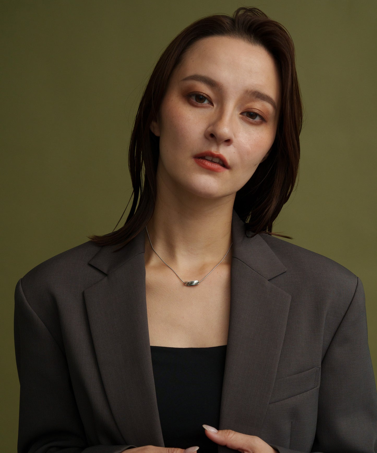 スムースチャームネックレス【Silver】