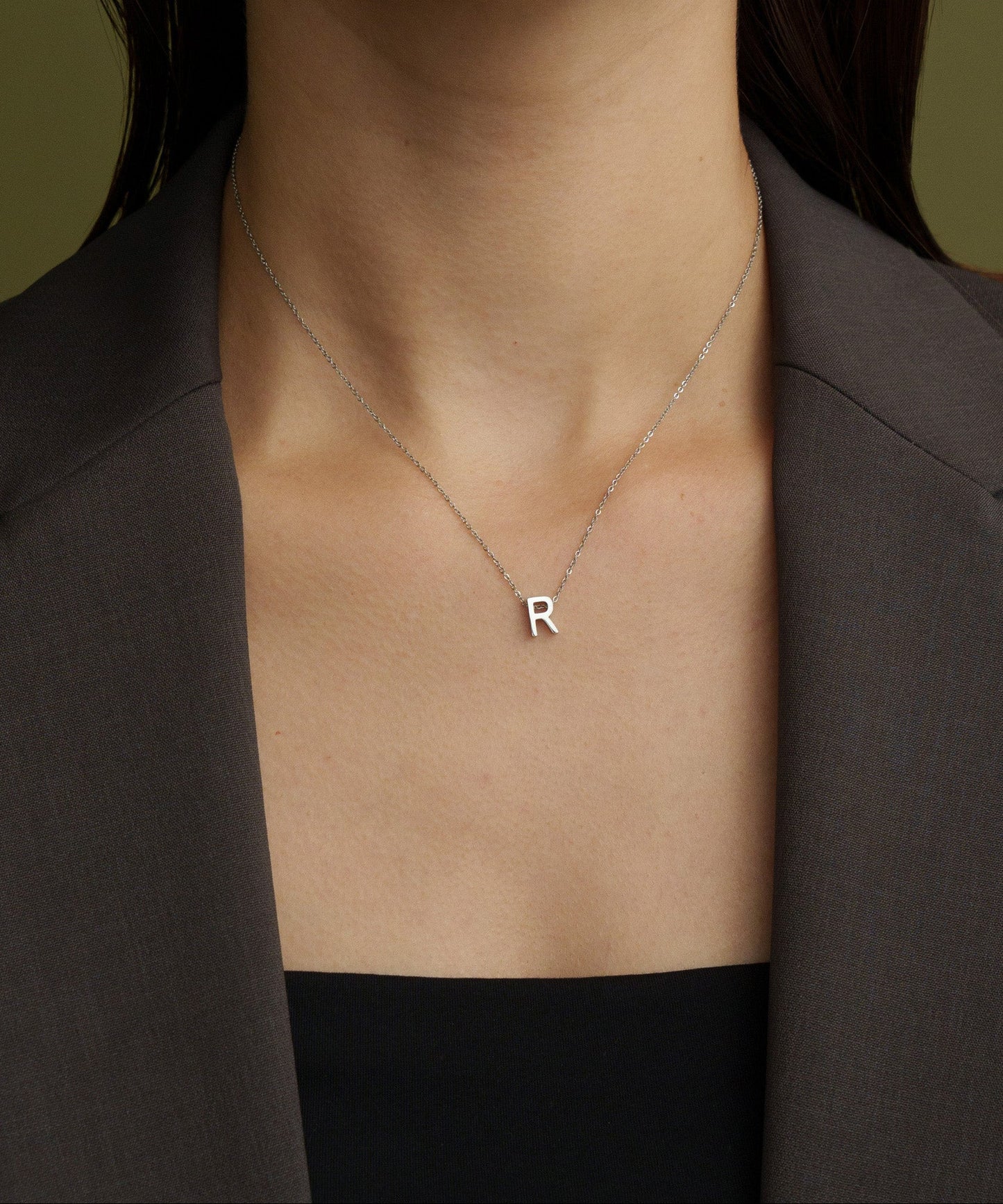 スモールイニシャルネックレス【Silver】