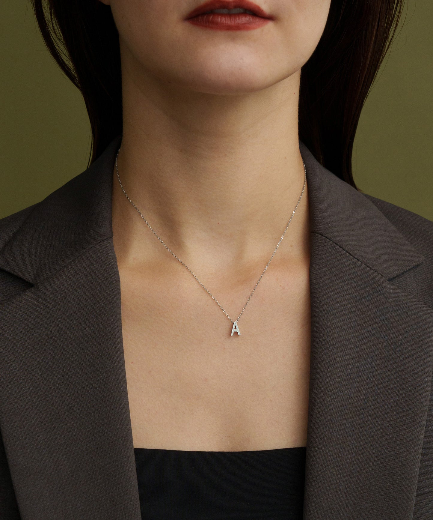 スモールイニシャルネックレス【Silver】