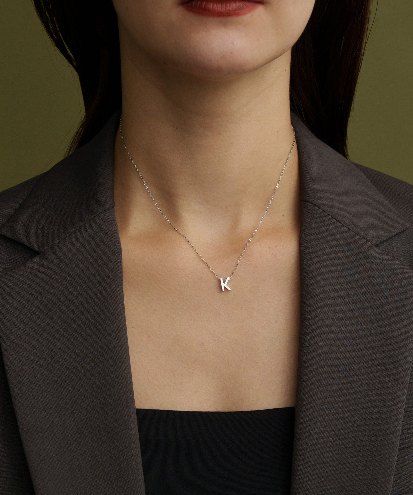 スモールイニシャルネックレス【Silver】