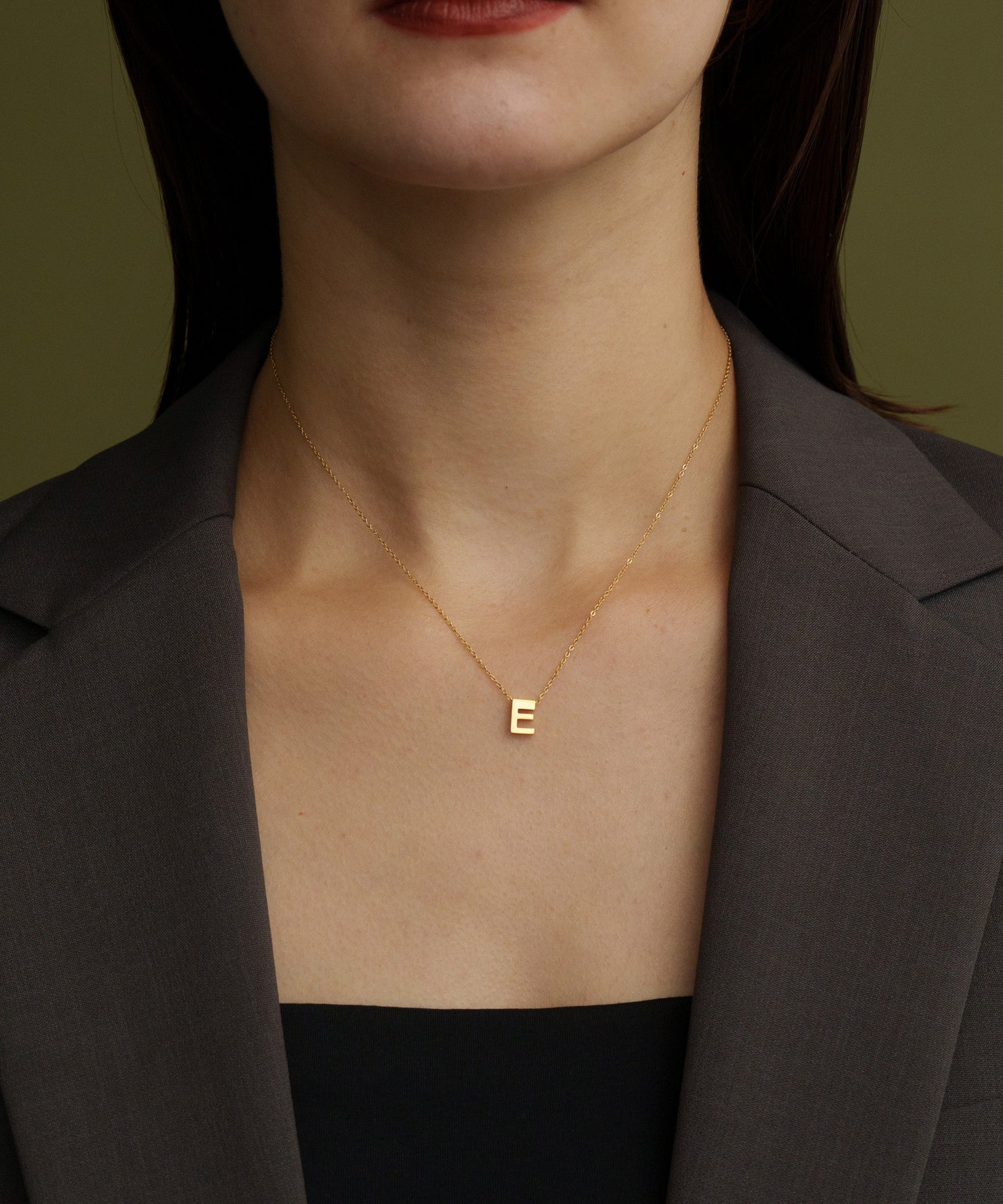スモールイニシャルネックレス【Gold】