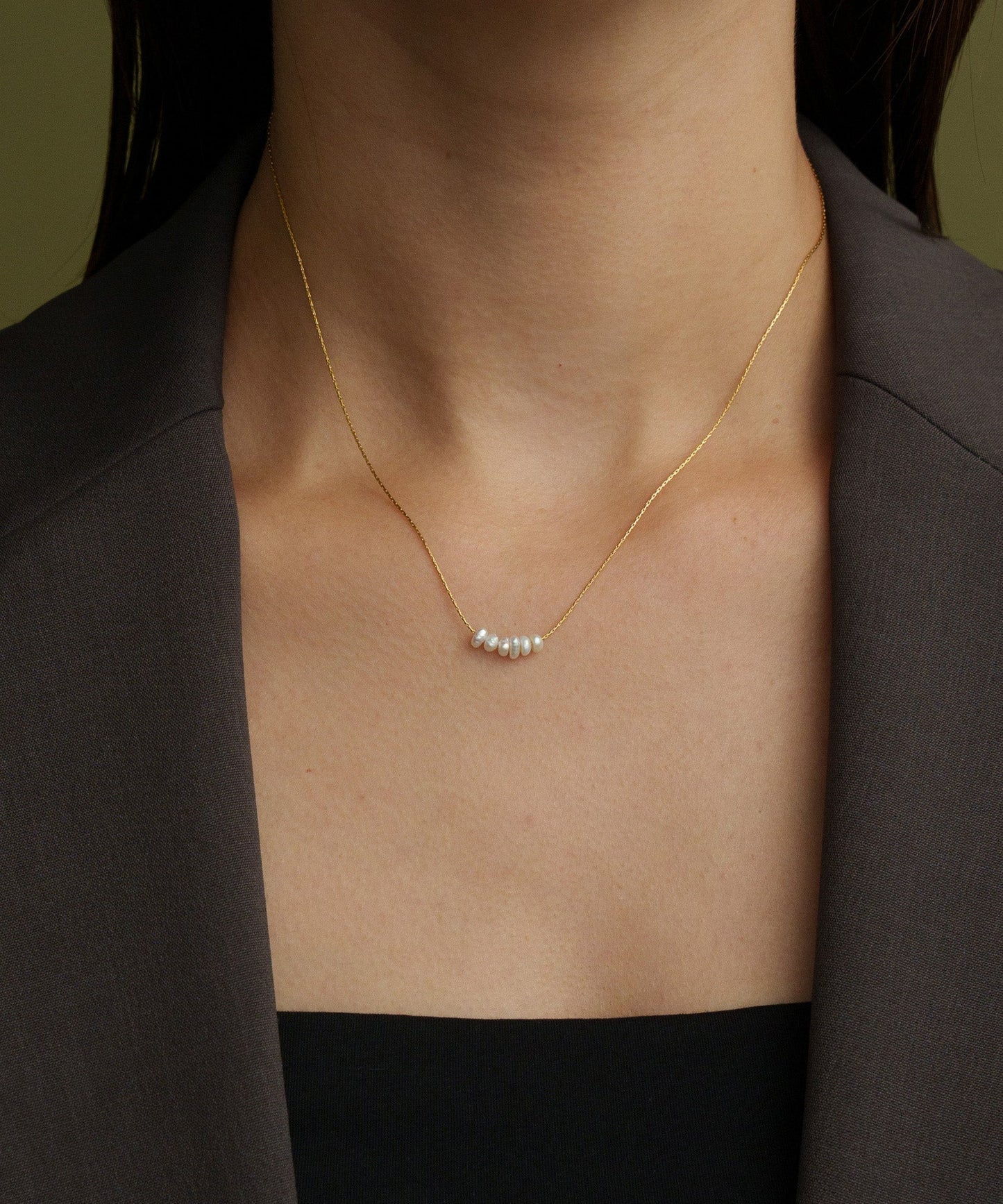 スモールバロックパールライクネックレス【Gold】