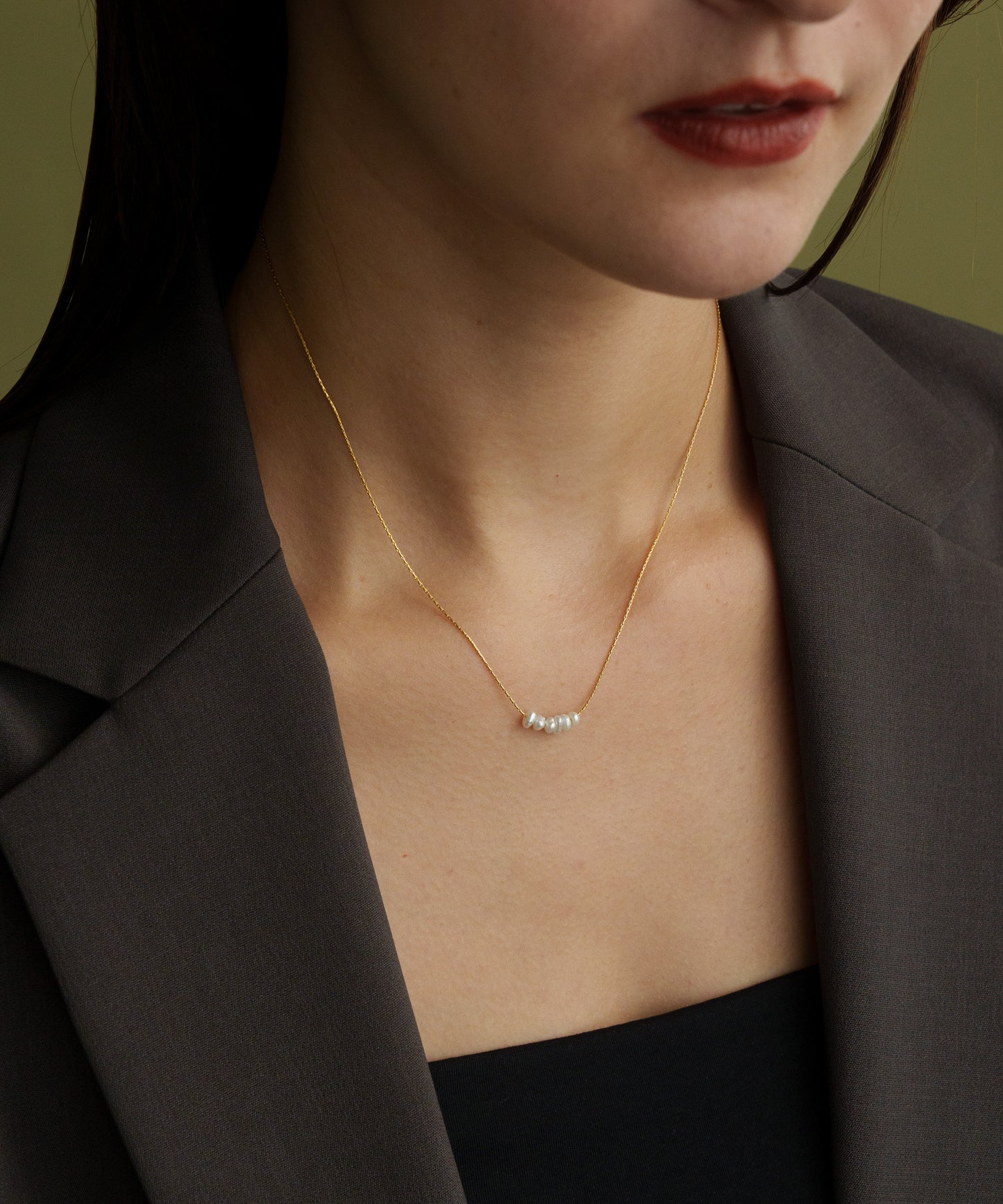 スモールバロックパールライクネックレス【Gold】