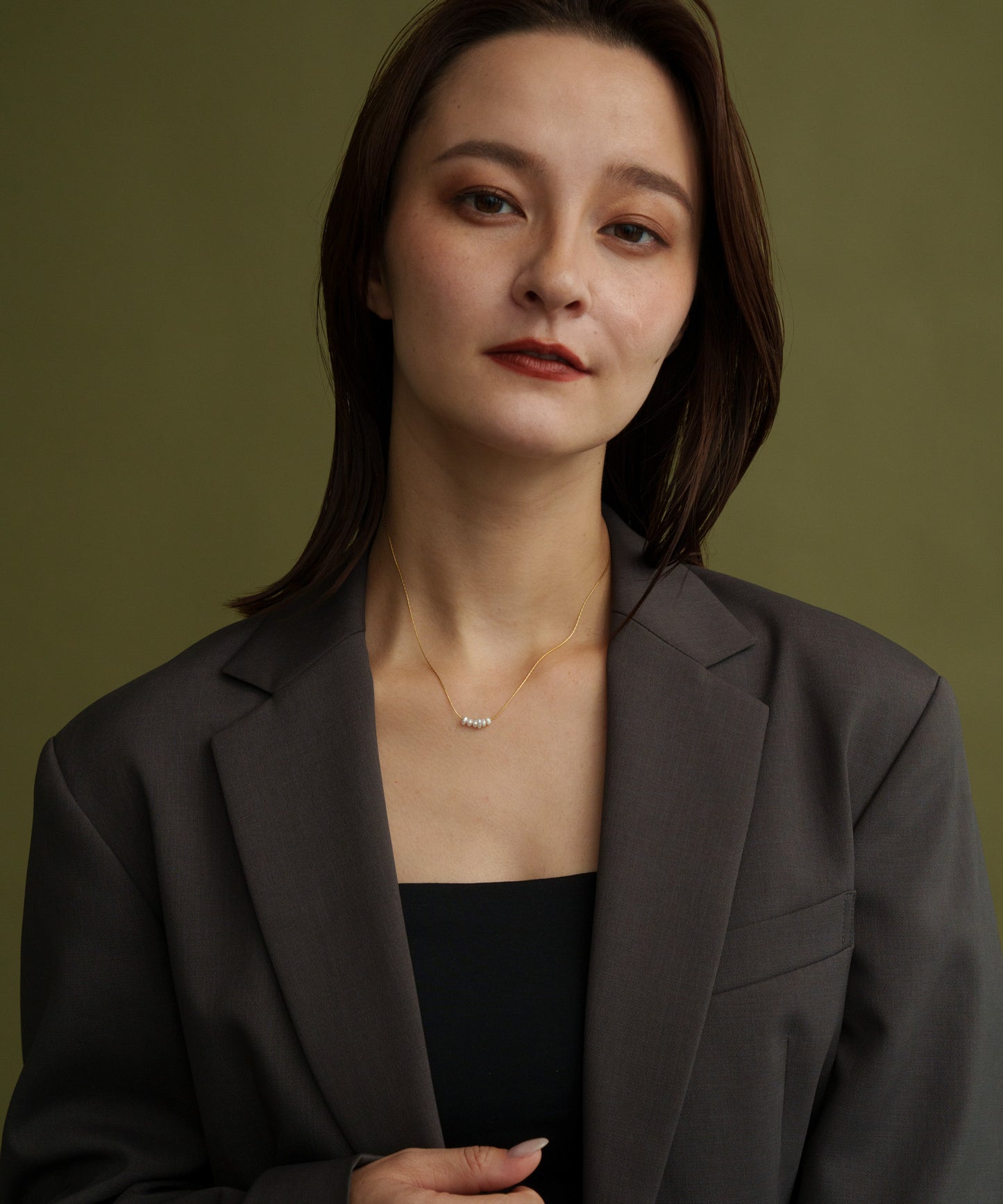 スモールバロックパールライクネックレス【Gold】