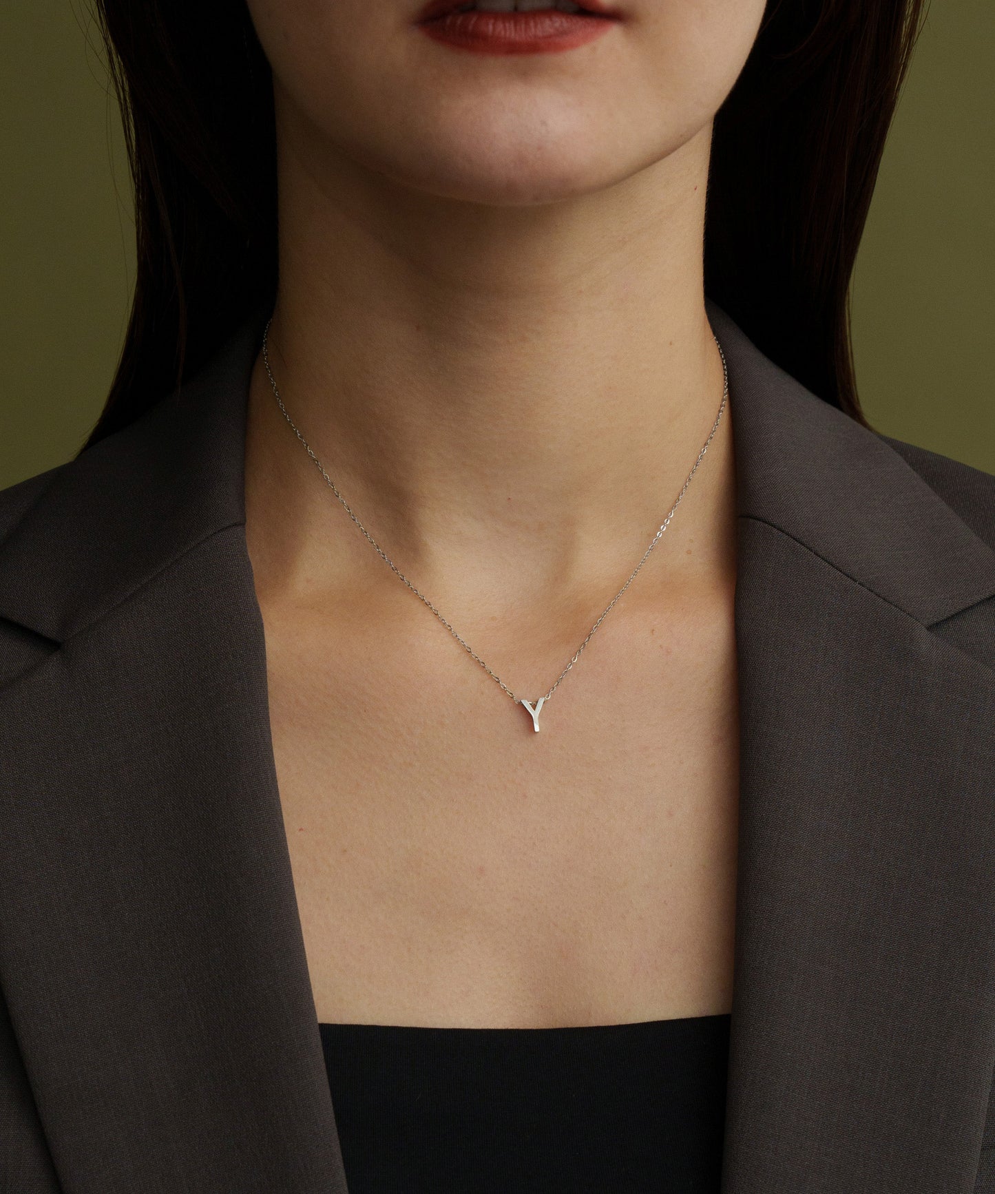 スモールイニシャルネックレス【Silver】
