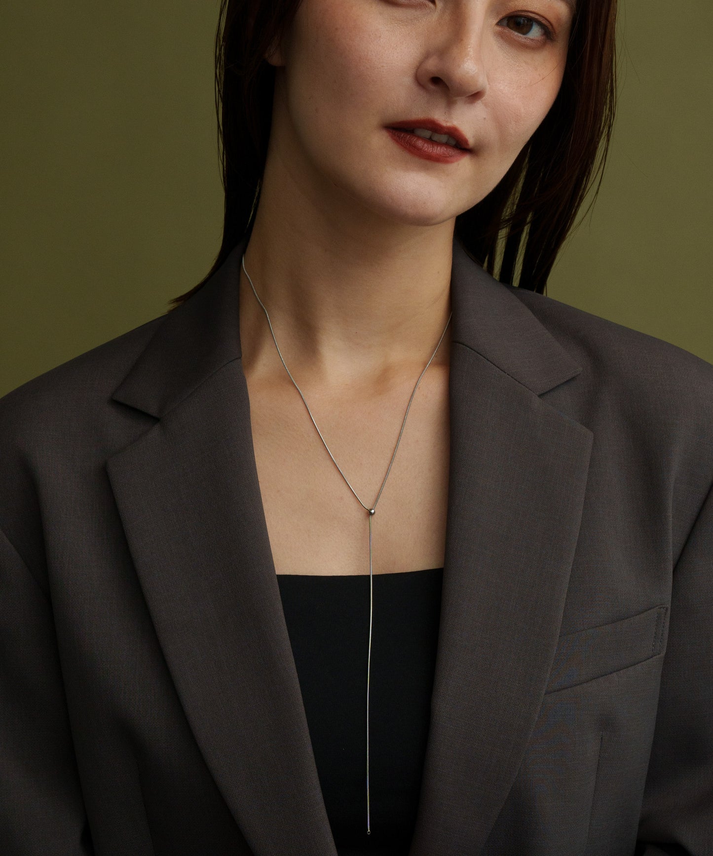 ベーシックスネークチェーンY字ネックレス【Silver】