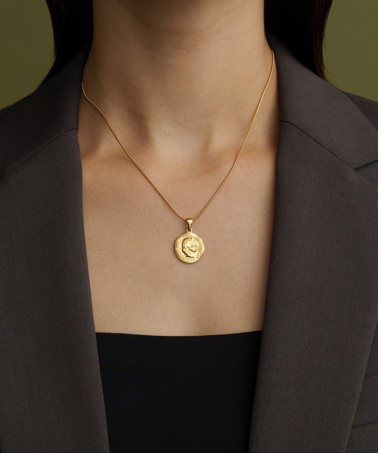 ディストーテッドコインネックレス【Gold】