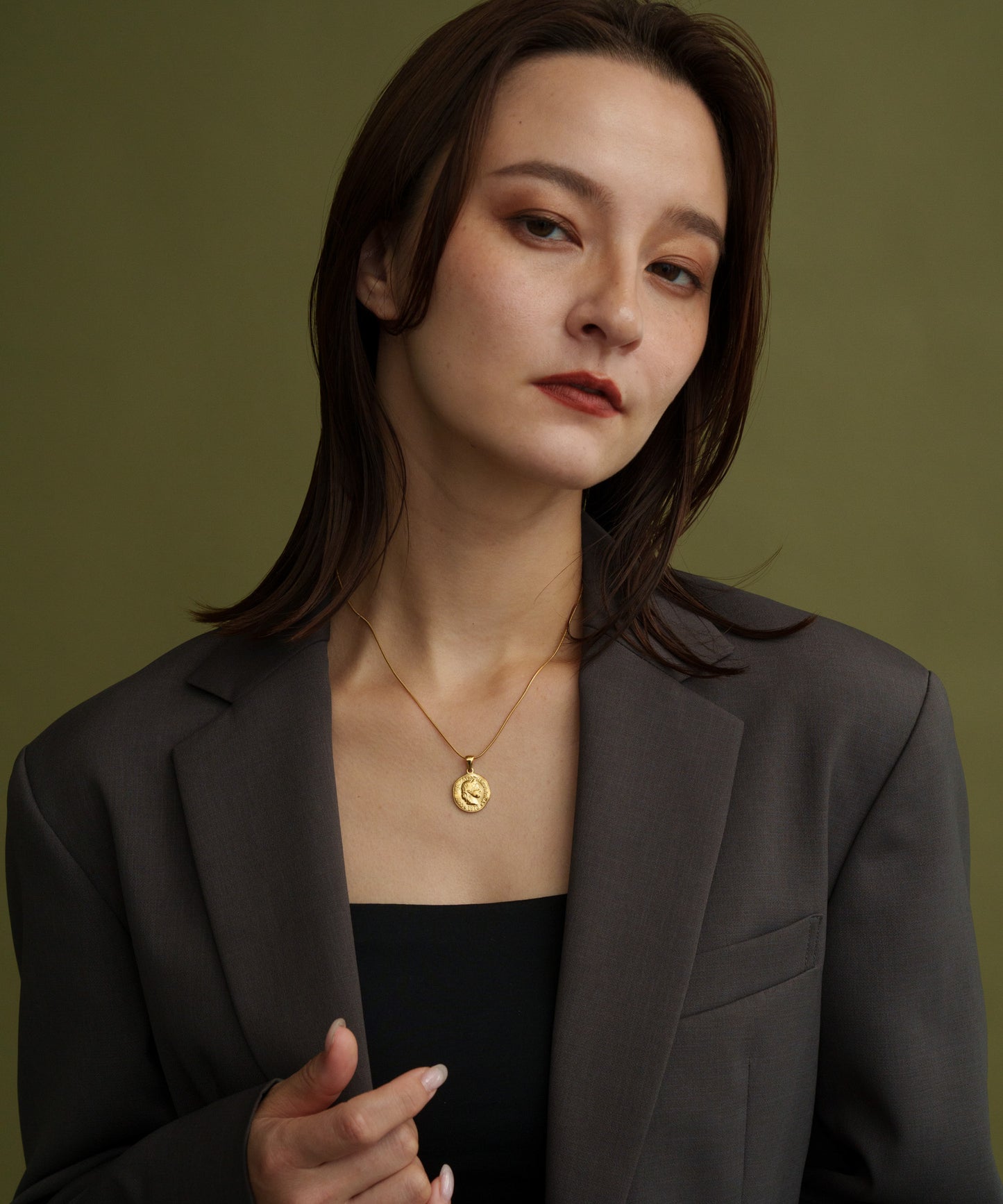 ディストーテッドコインネックレス【Gold】