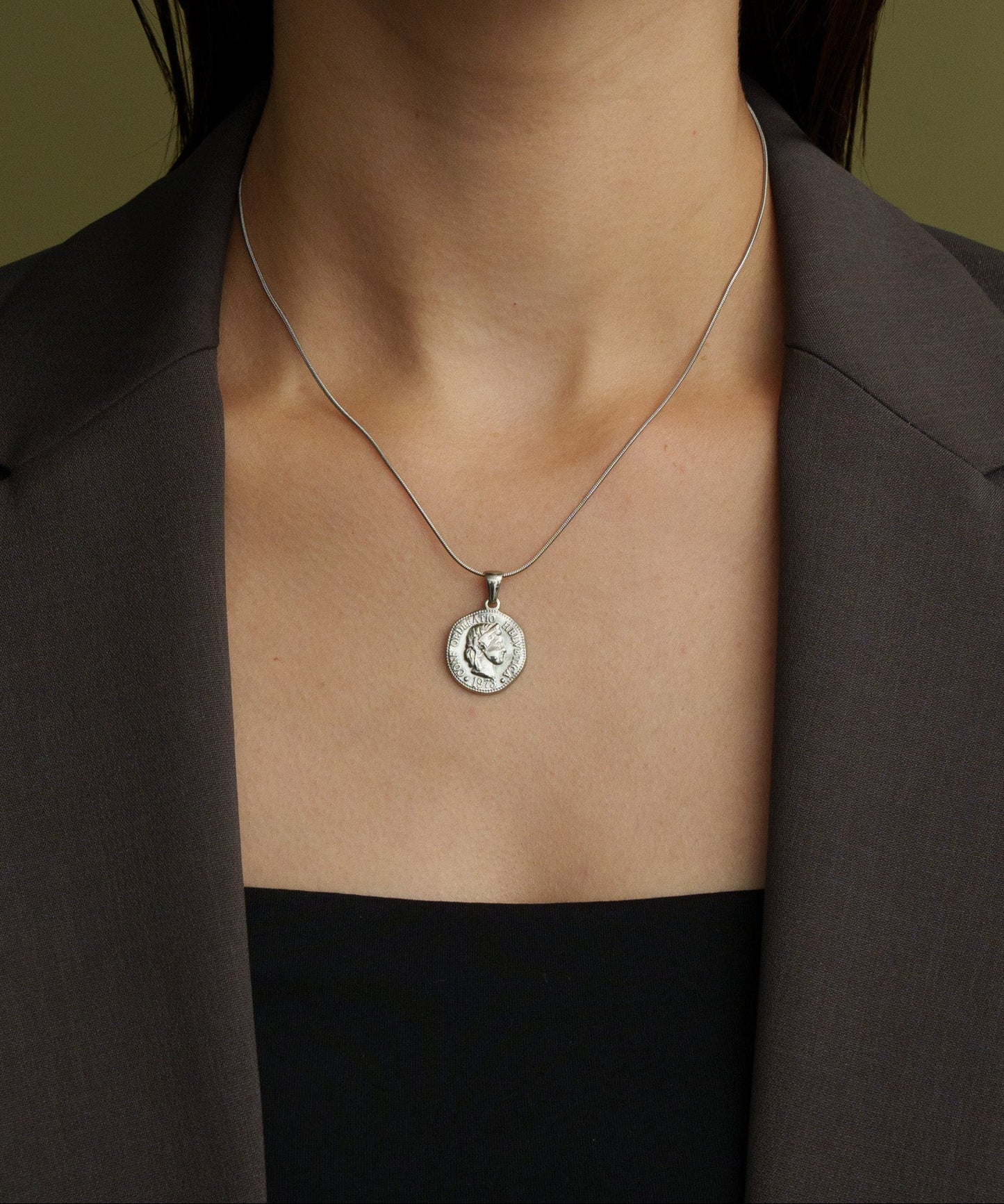 ディストーテッドコインネックレス【Silver】