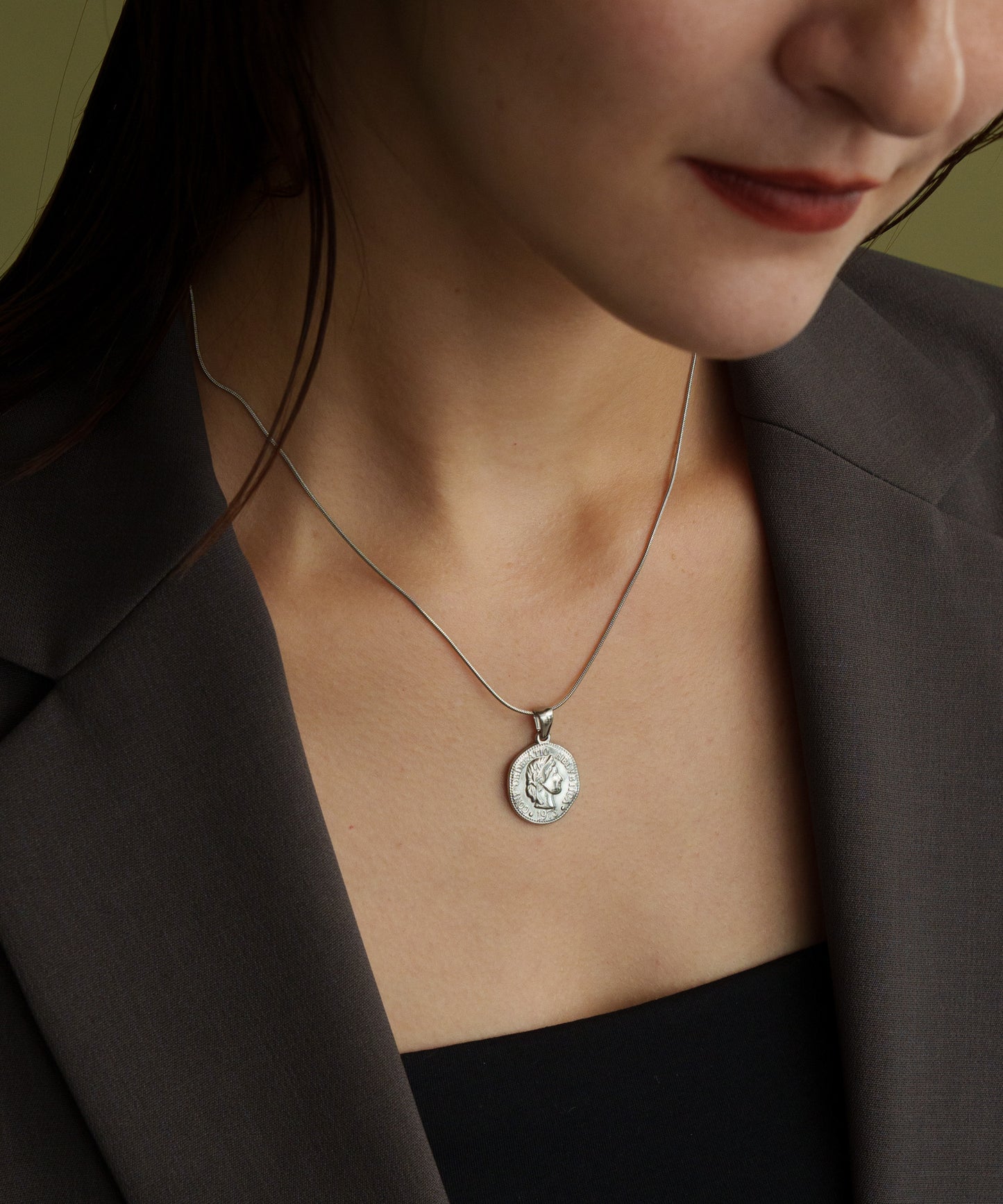 ディストーテッドコインネックレス【Silver】