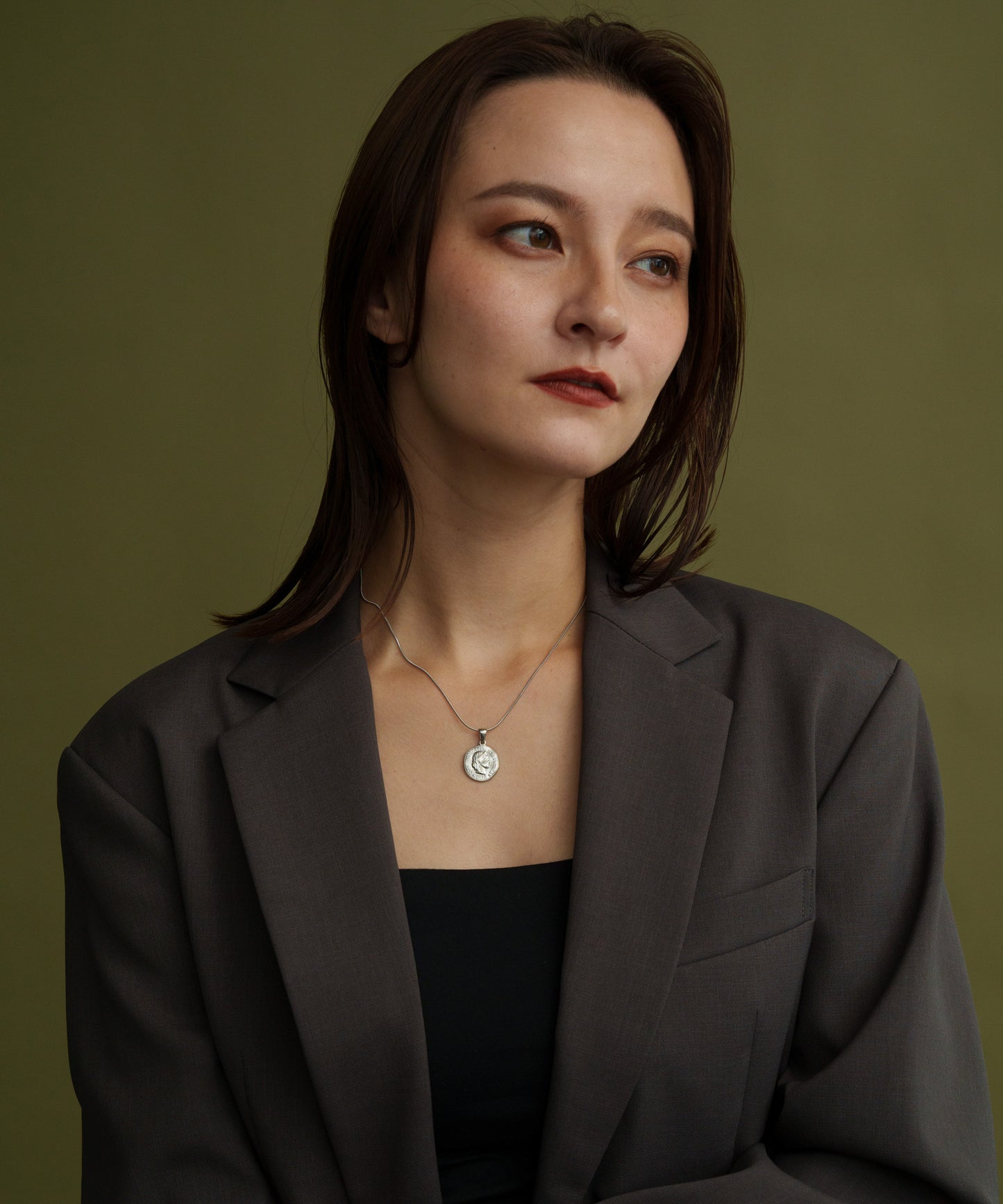 ディストーテッドコインネックレス【Silver】