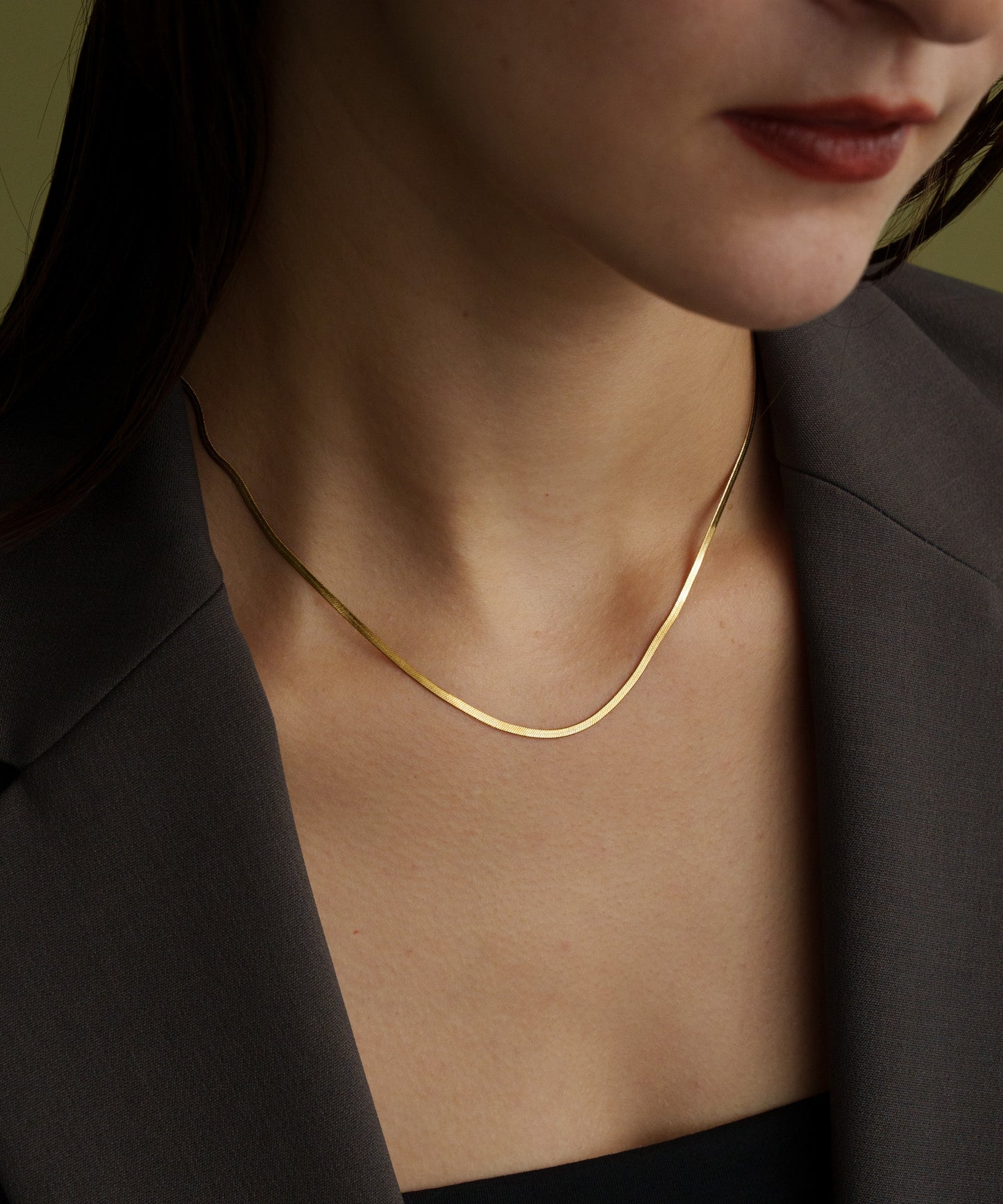 ベーシックスネークチェーンネックレス【Gold】