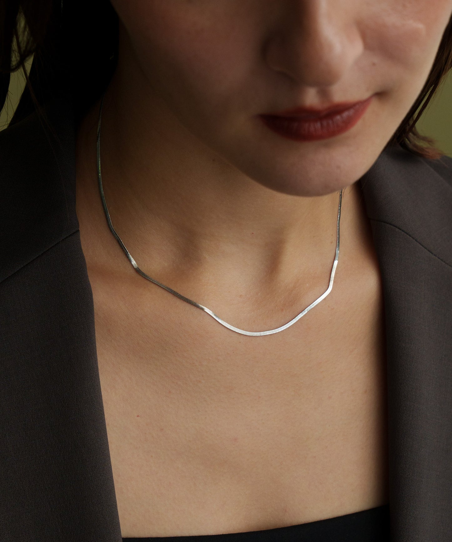 ベーシックスネークチェーンネックレス【Silver】