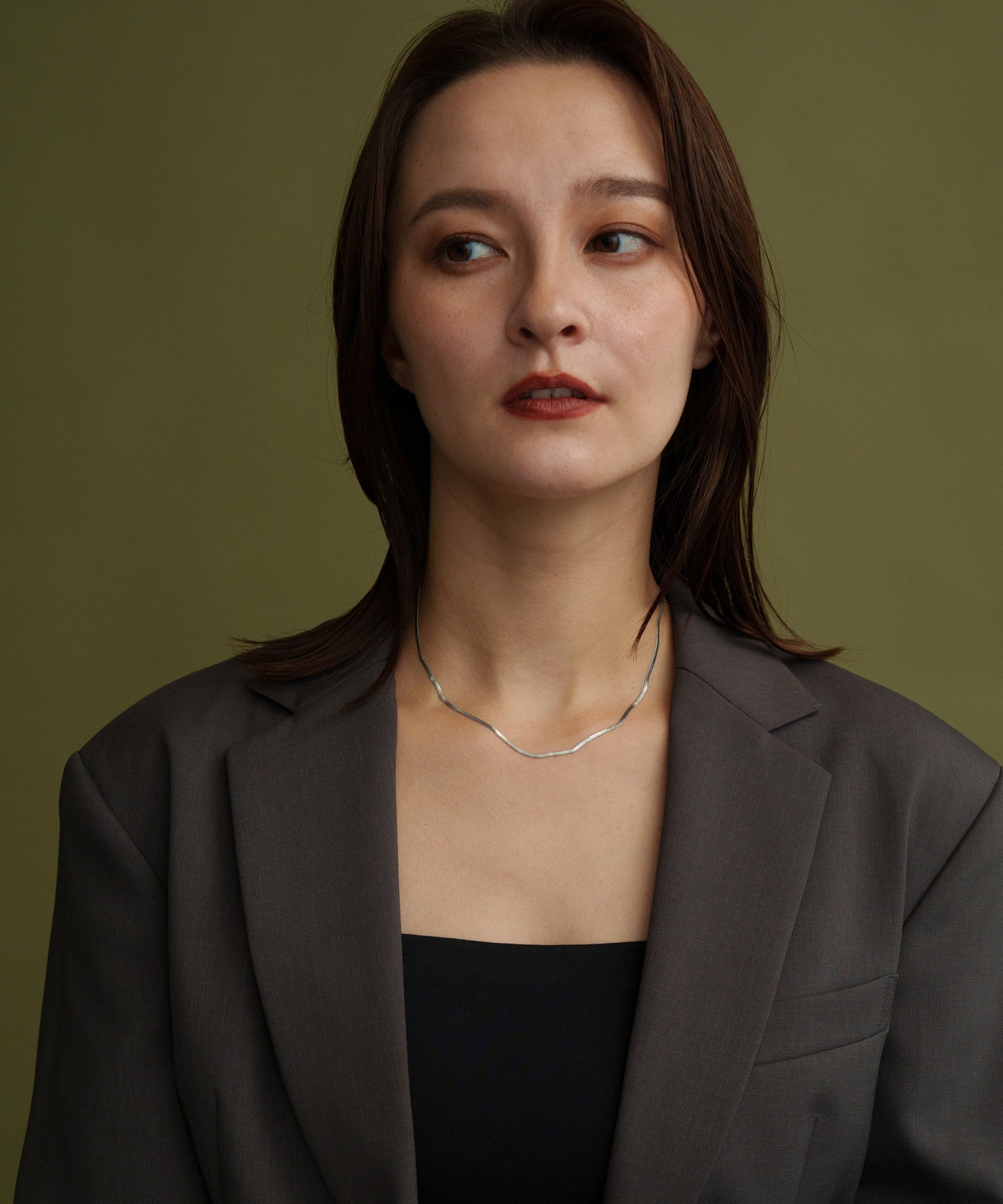 ベーシックスネークチェーンネックレス【Silver】