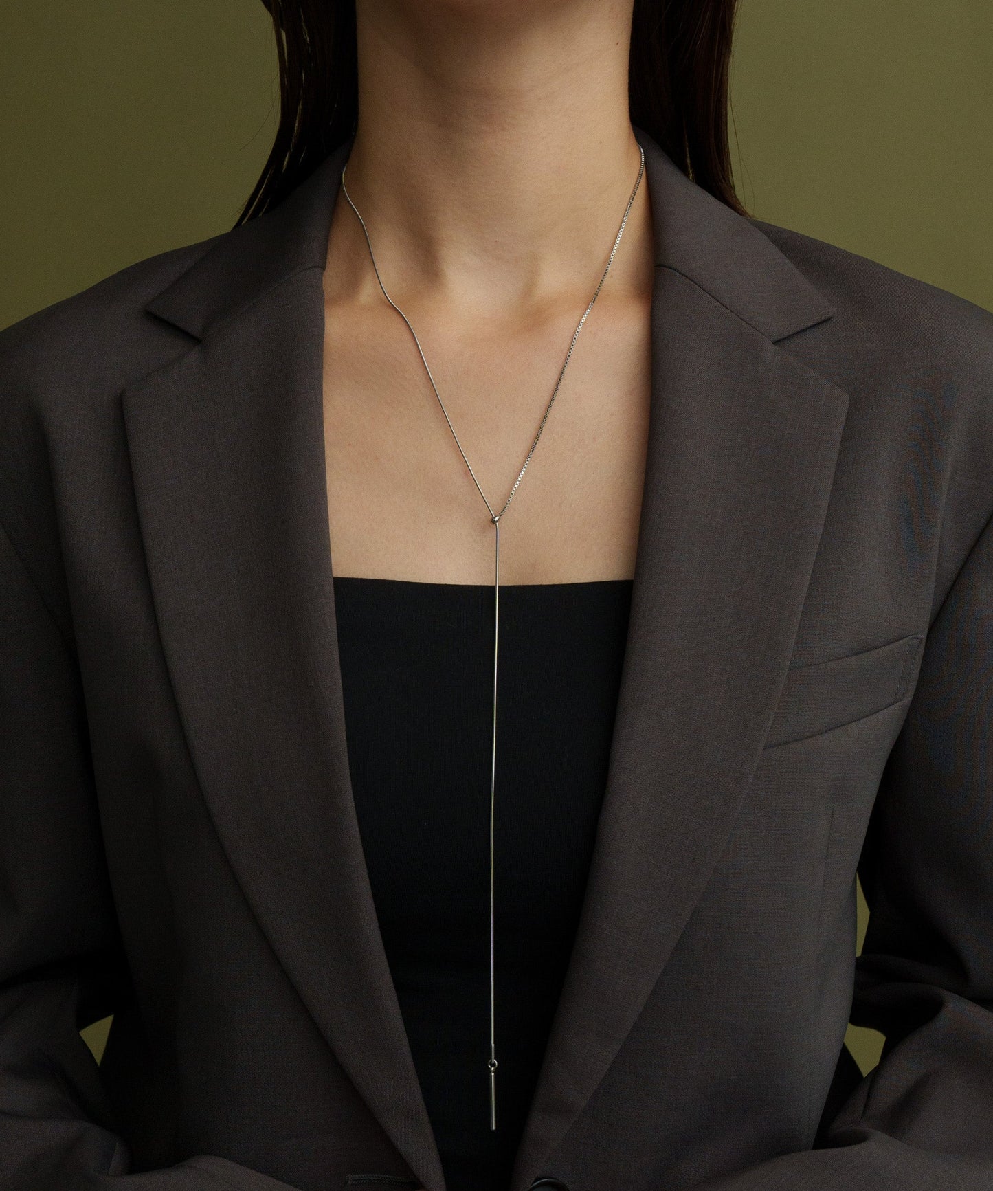 2パターンドッキングY字ネックレス【Silver】