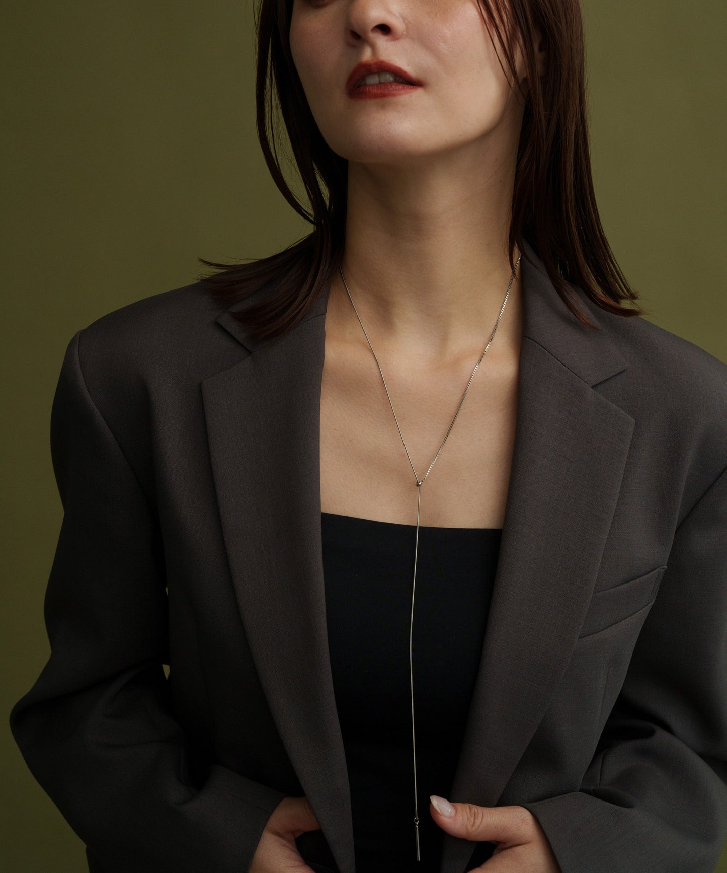 2パターンドッキングY字ネックレス【Silver】