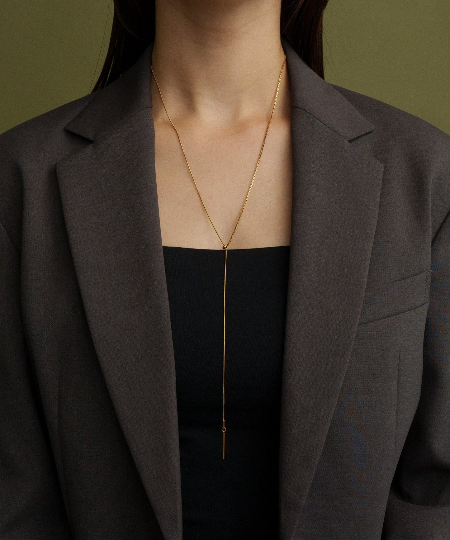 2パターンドッキングY字ネックレス【Gold】