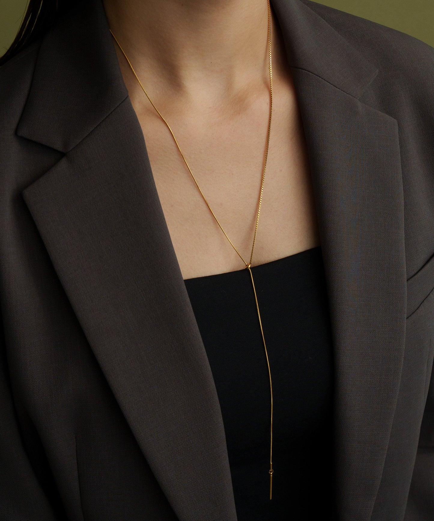 2パターンドッキングY字ネックレス【Gold】