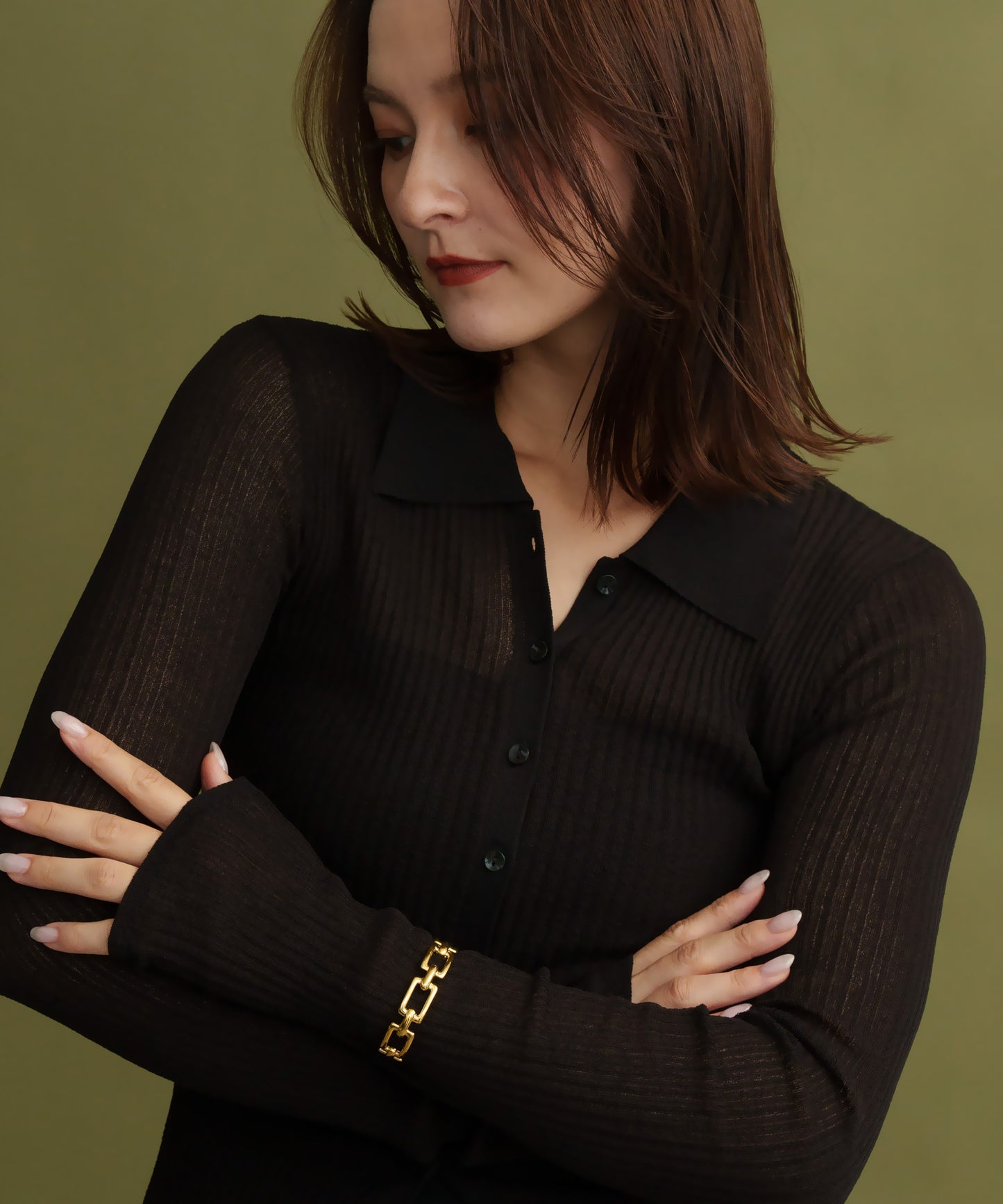 スクエアチェーンバングル【Gold】