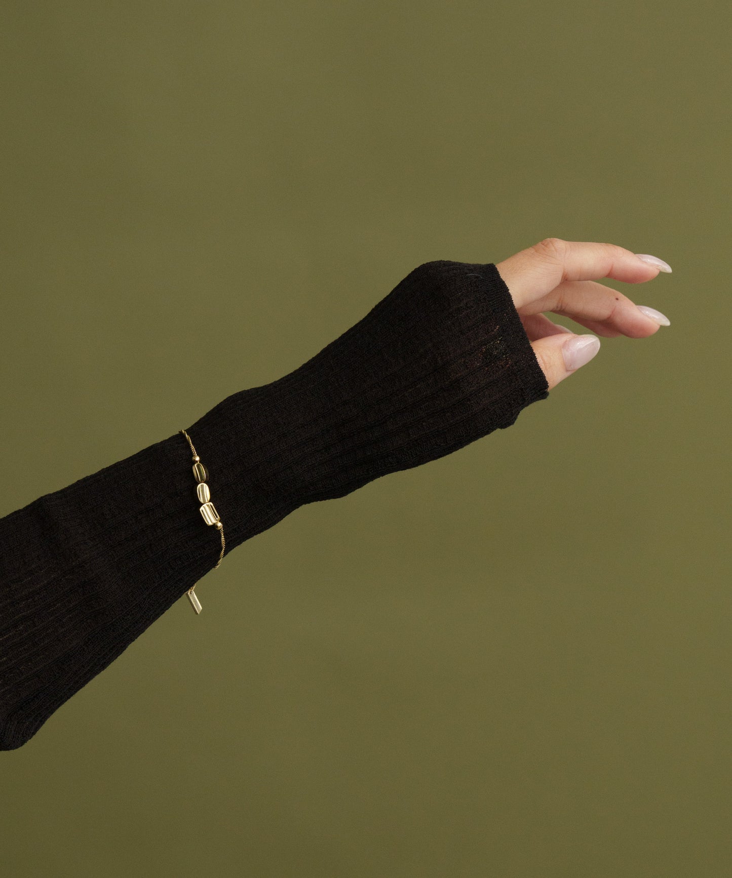 3ビーンズブレスレット【Gold】