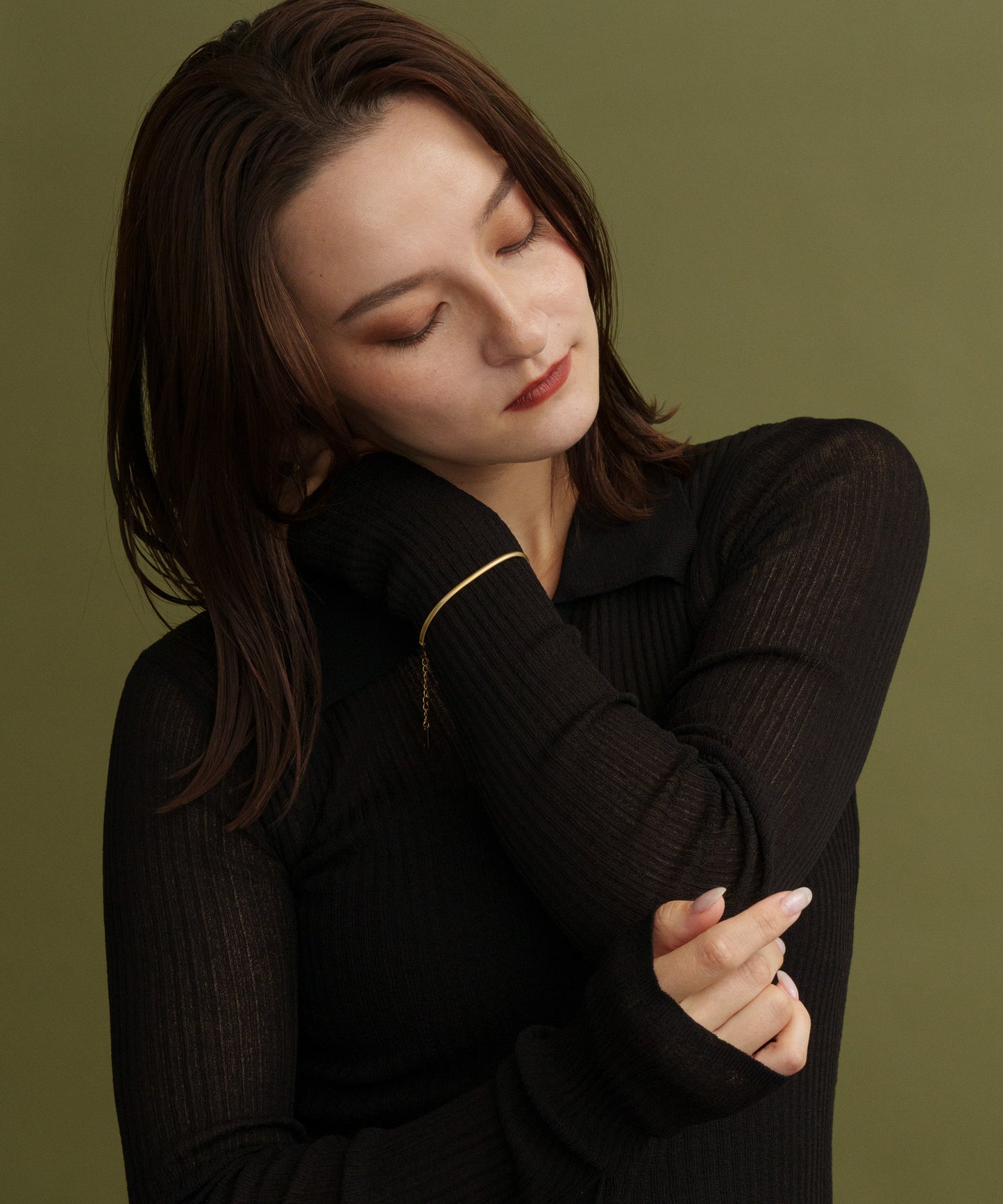 ベーシックスネークチェーンブレスレット【Gold】