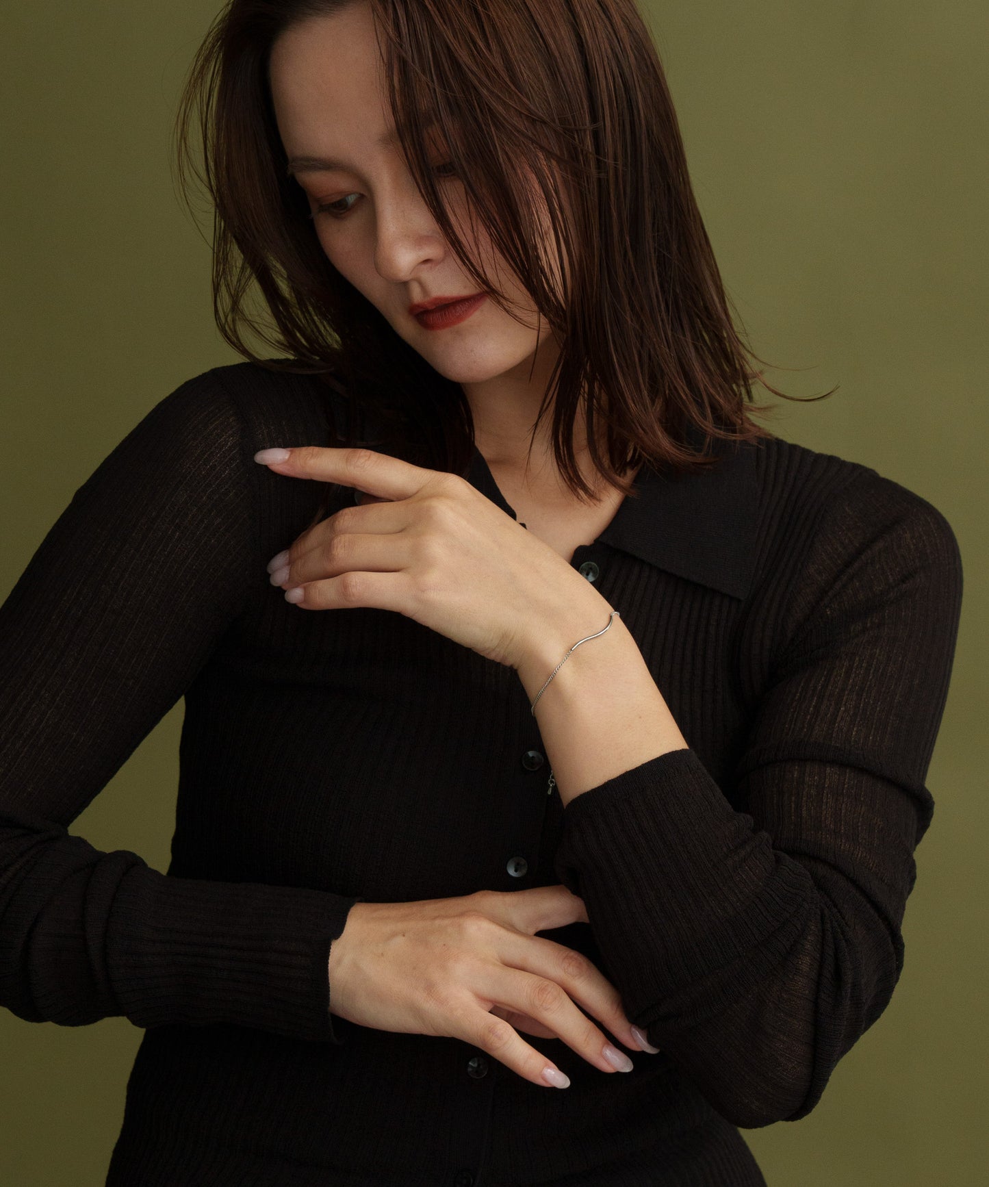 ウェーブモチーフブレスレット【Silver】