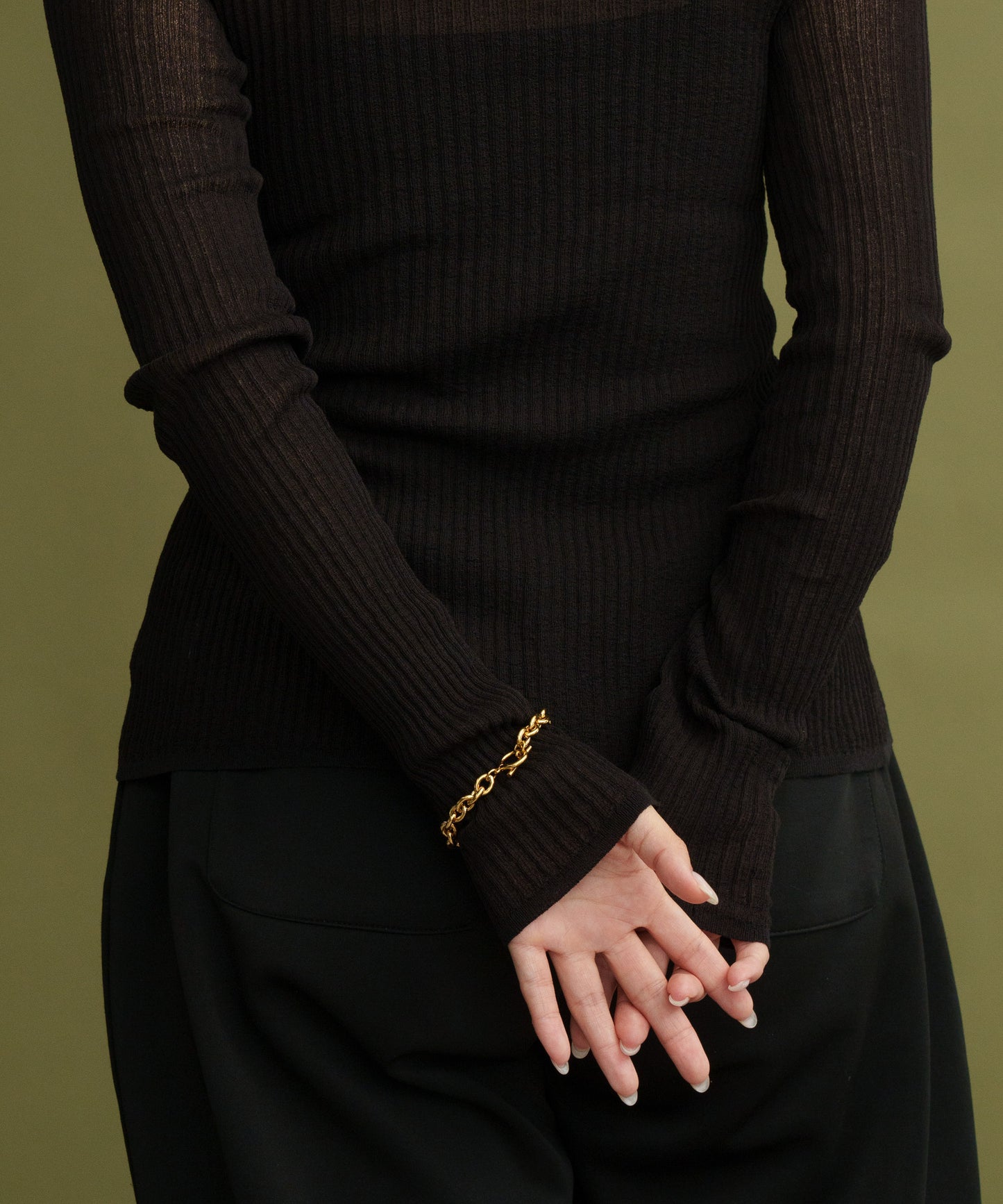 ボリュームチェーンブレスレット【Gold】