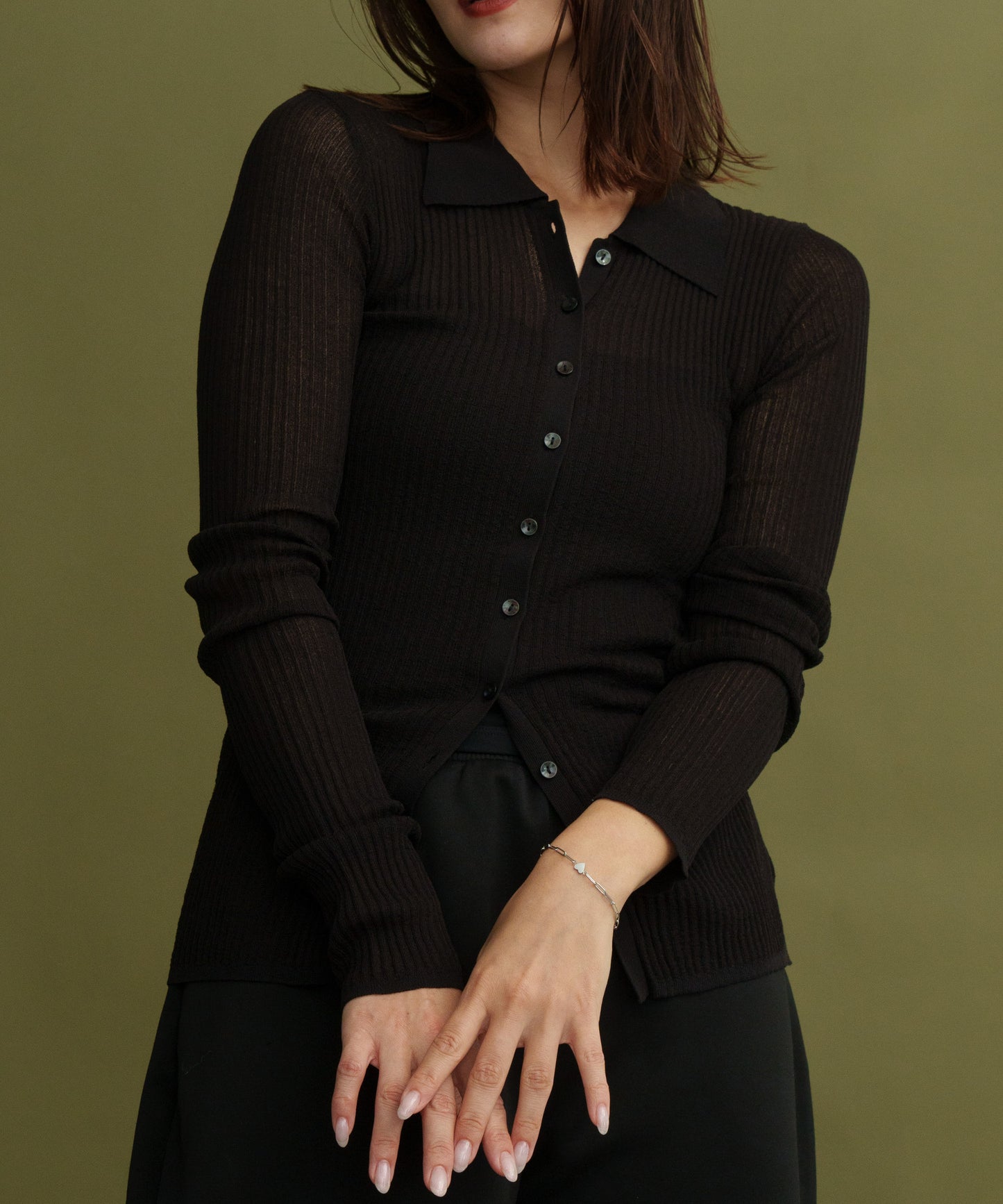 ワンハートオーバルチェーンブレスレット【Silver】