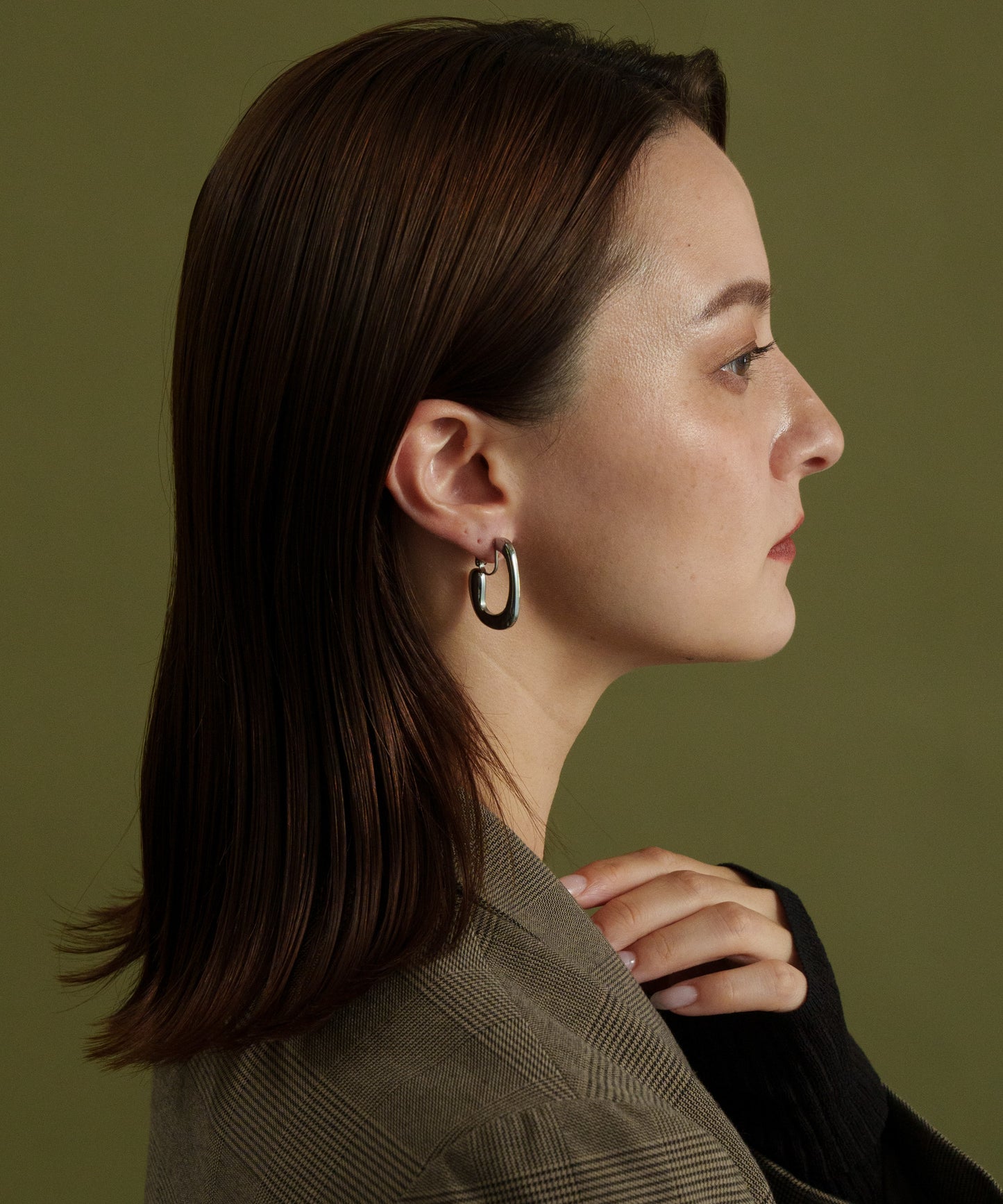 ラウンドネスカーブイヤリング【Silver】