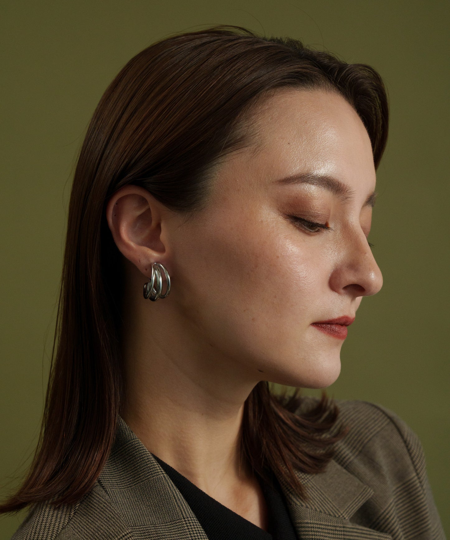 3連ドッキングCカーブイヤリング【Silver】