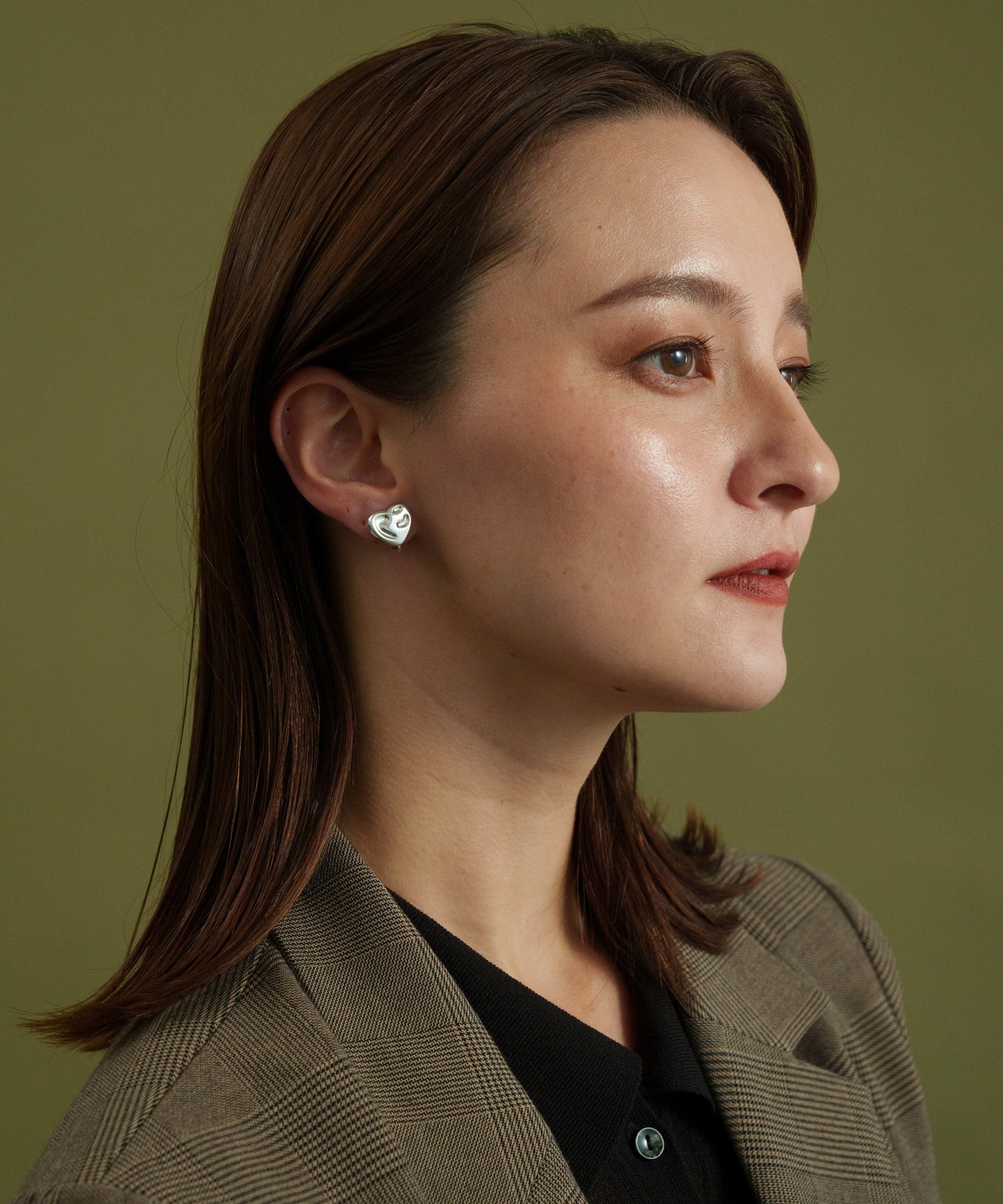 バンプスプチハートイヤリング【Silver】