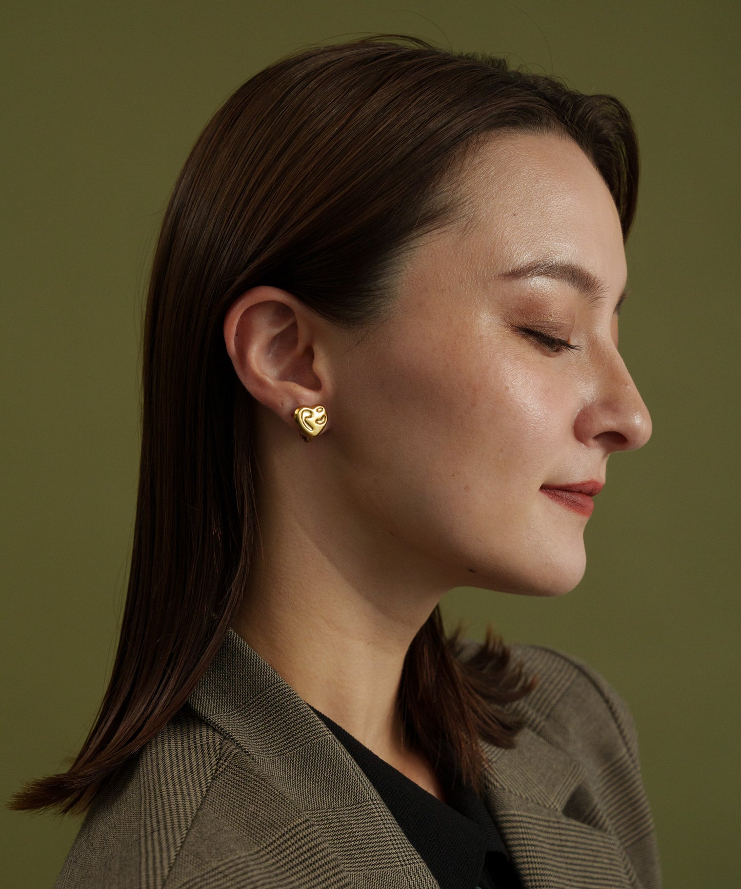 バンプスプチハートイヤリング【Gold】