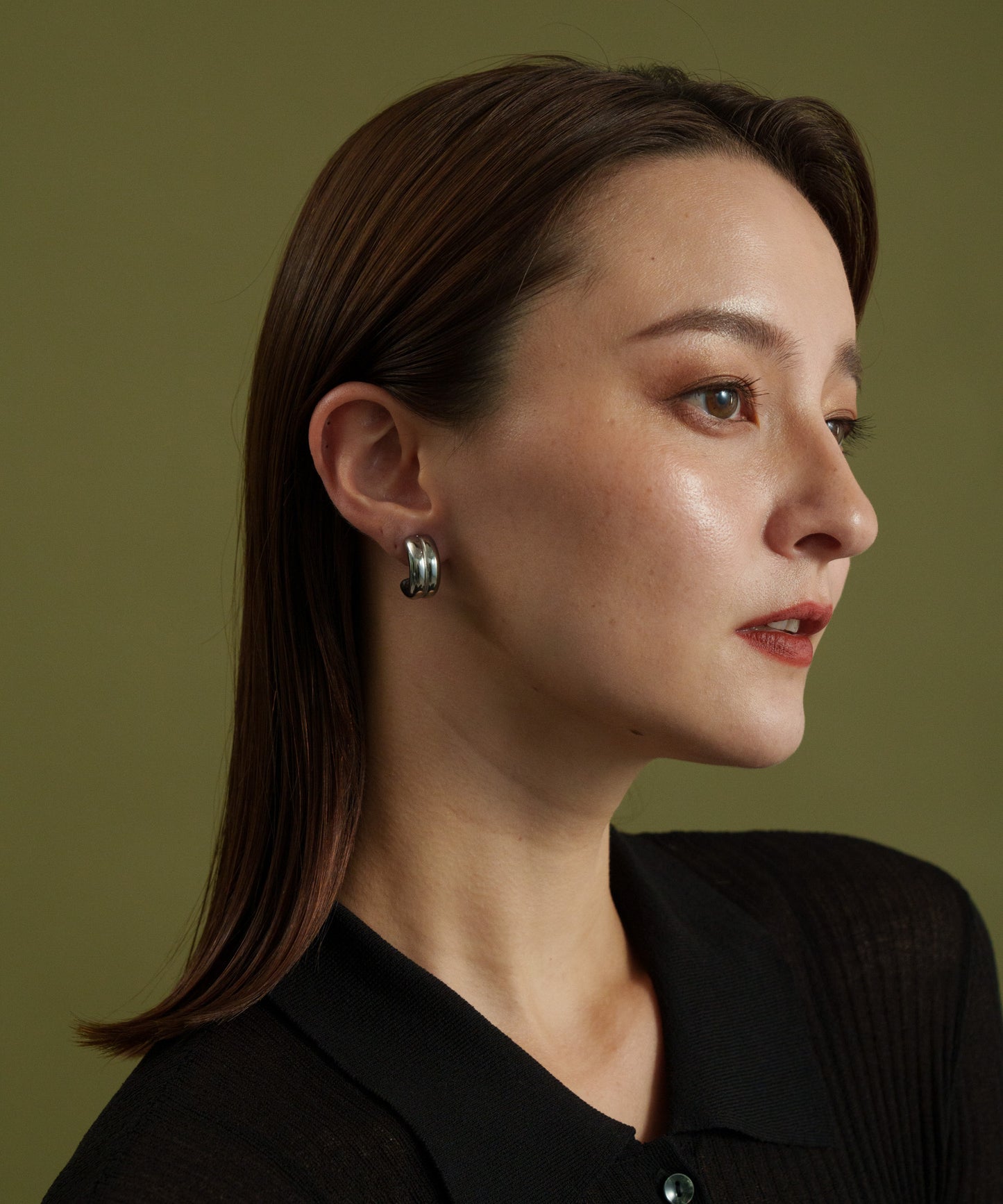 ダブルカールイヤリング【Silver】