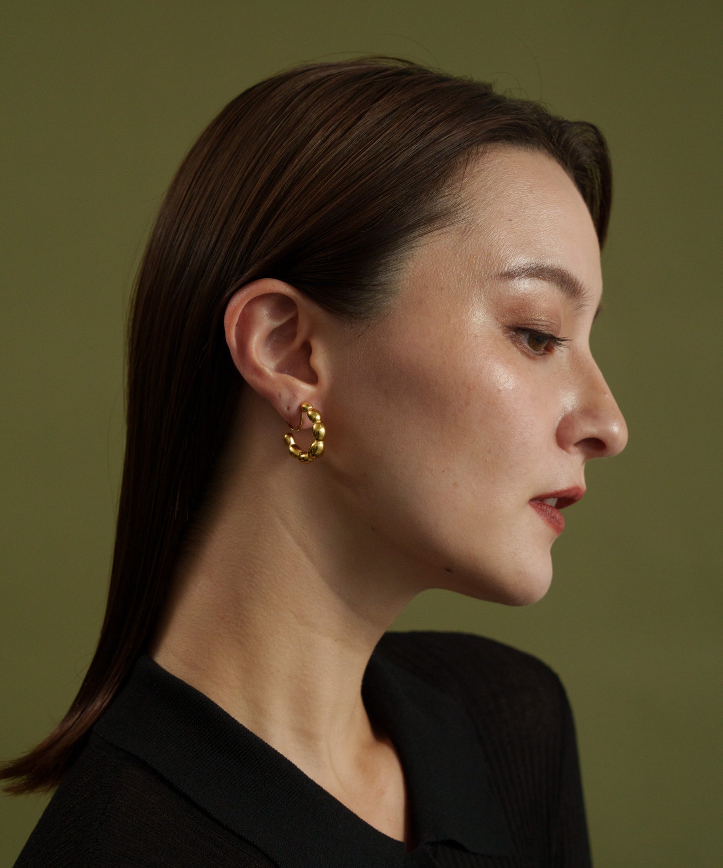 サークルコネクトイヤリング【Gold】