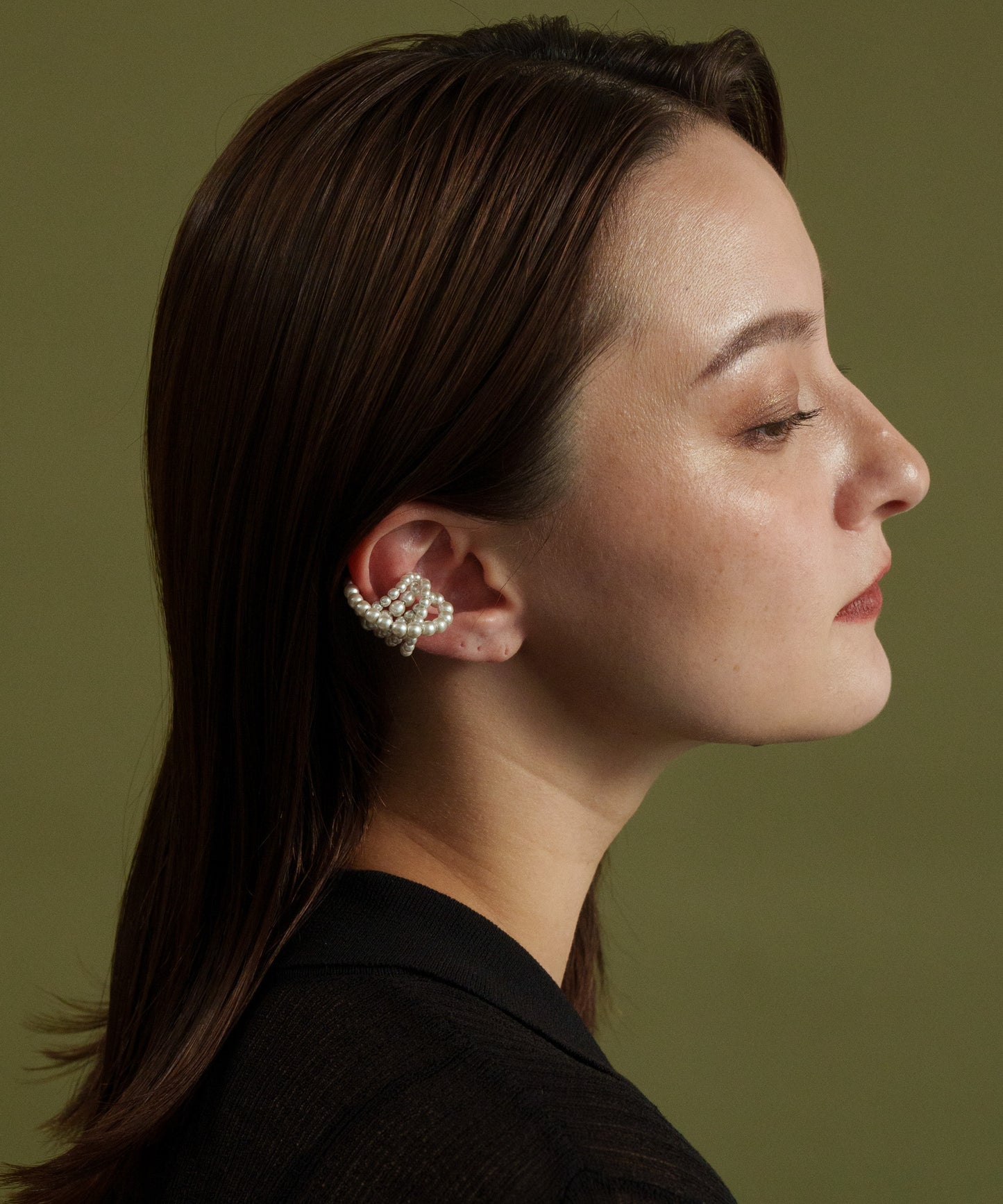 ラグジュアリーパールライクイヤーカフ【Silver】