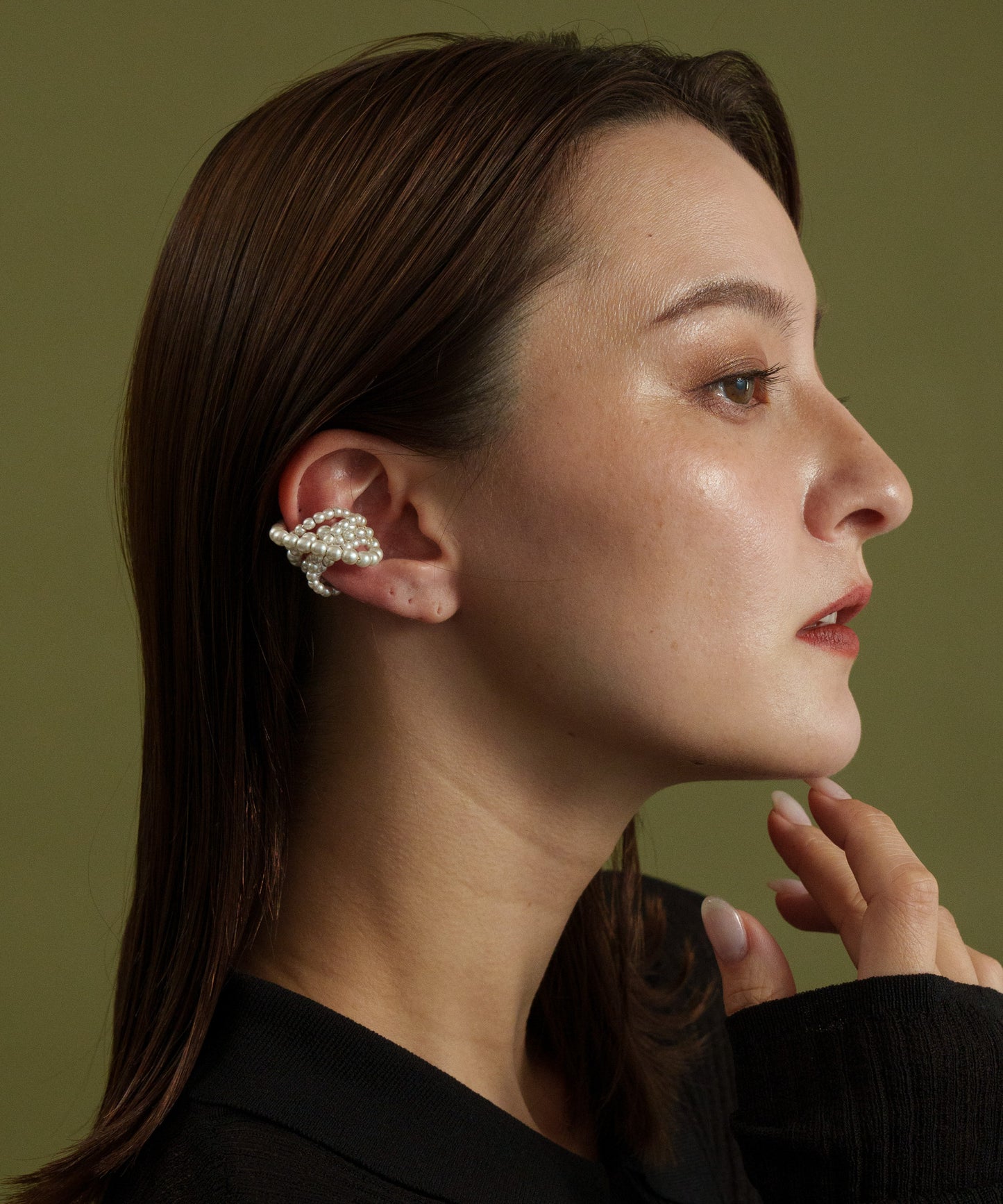 ラグジュアリーパールライクイヤーカフ【Gold】