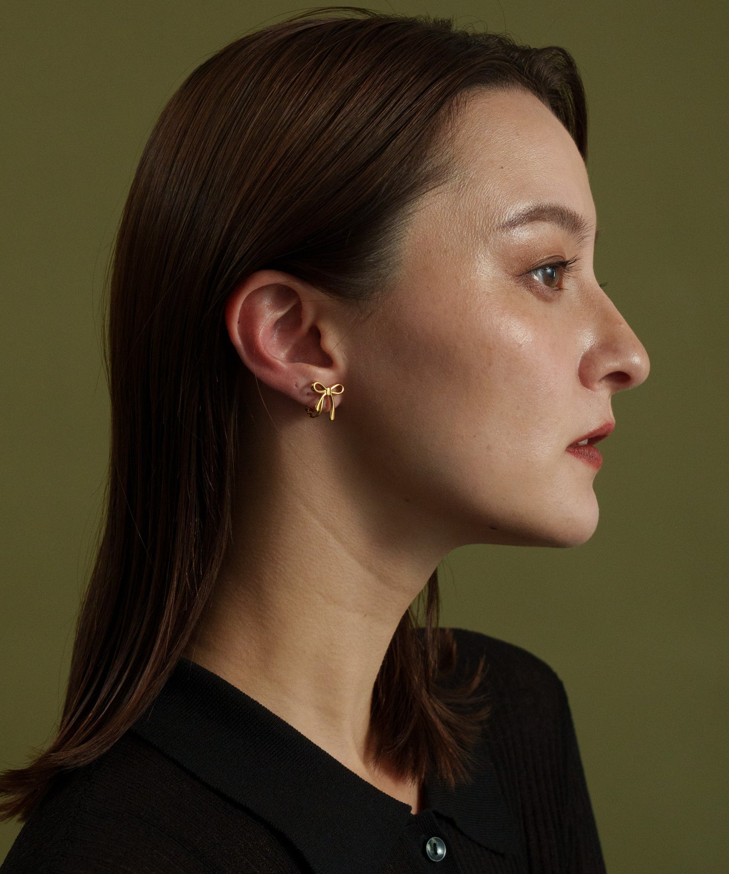 スモールリボンイヤリング【Gold】