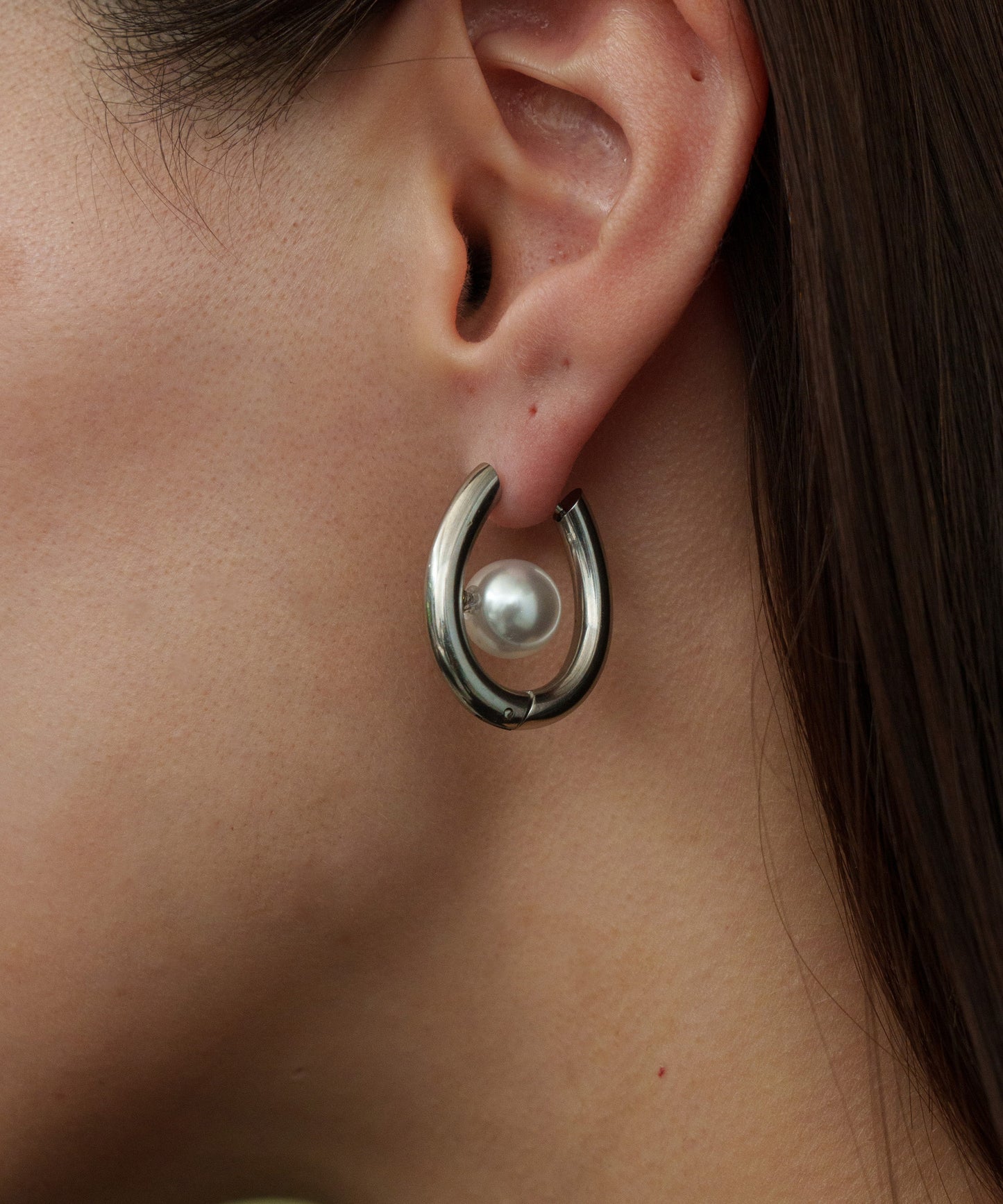 サークルセンターパールピアス【Silver】
