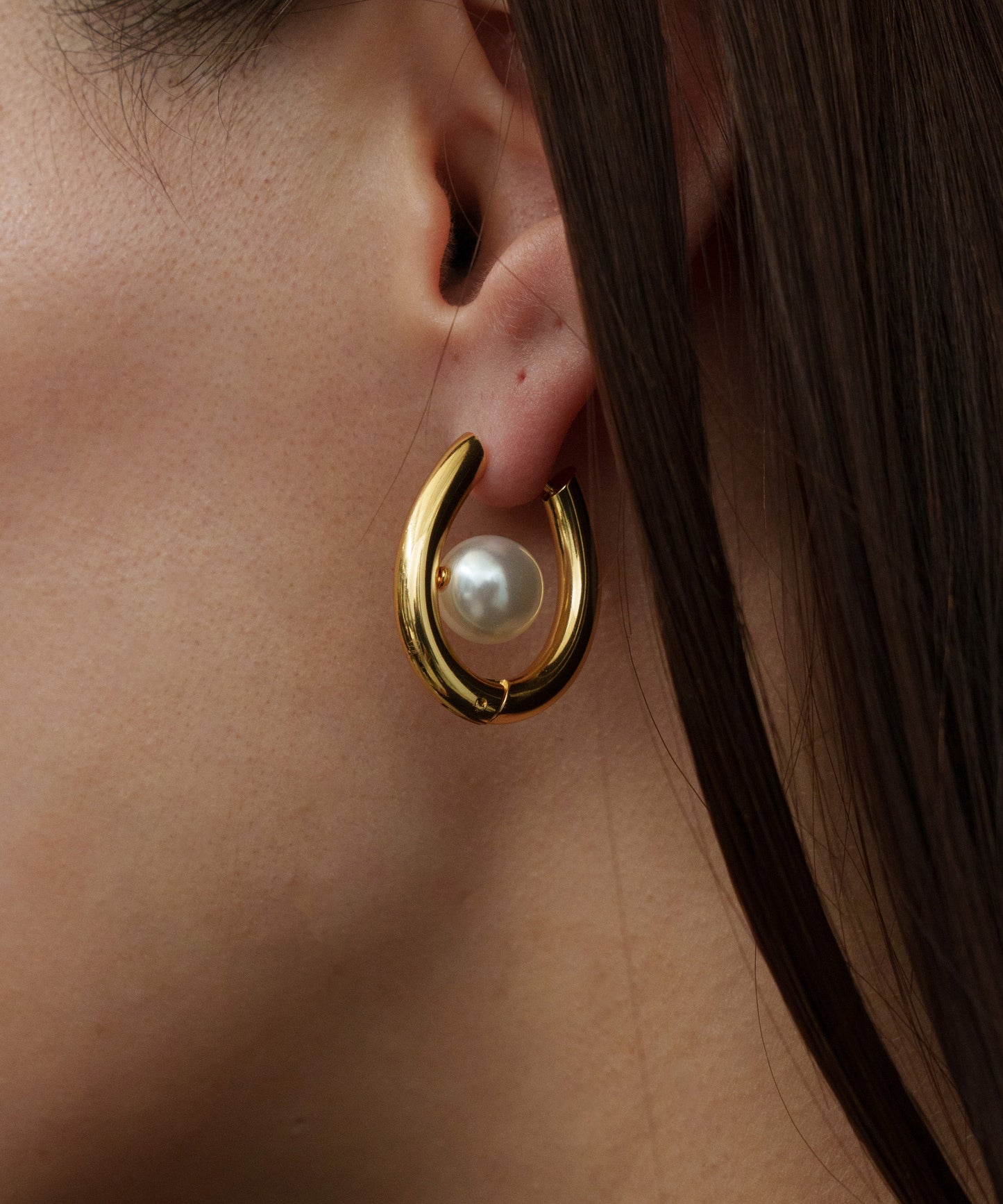 サークルセンターパールピアス【Gold】