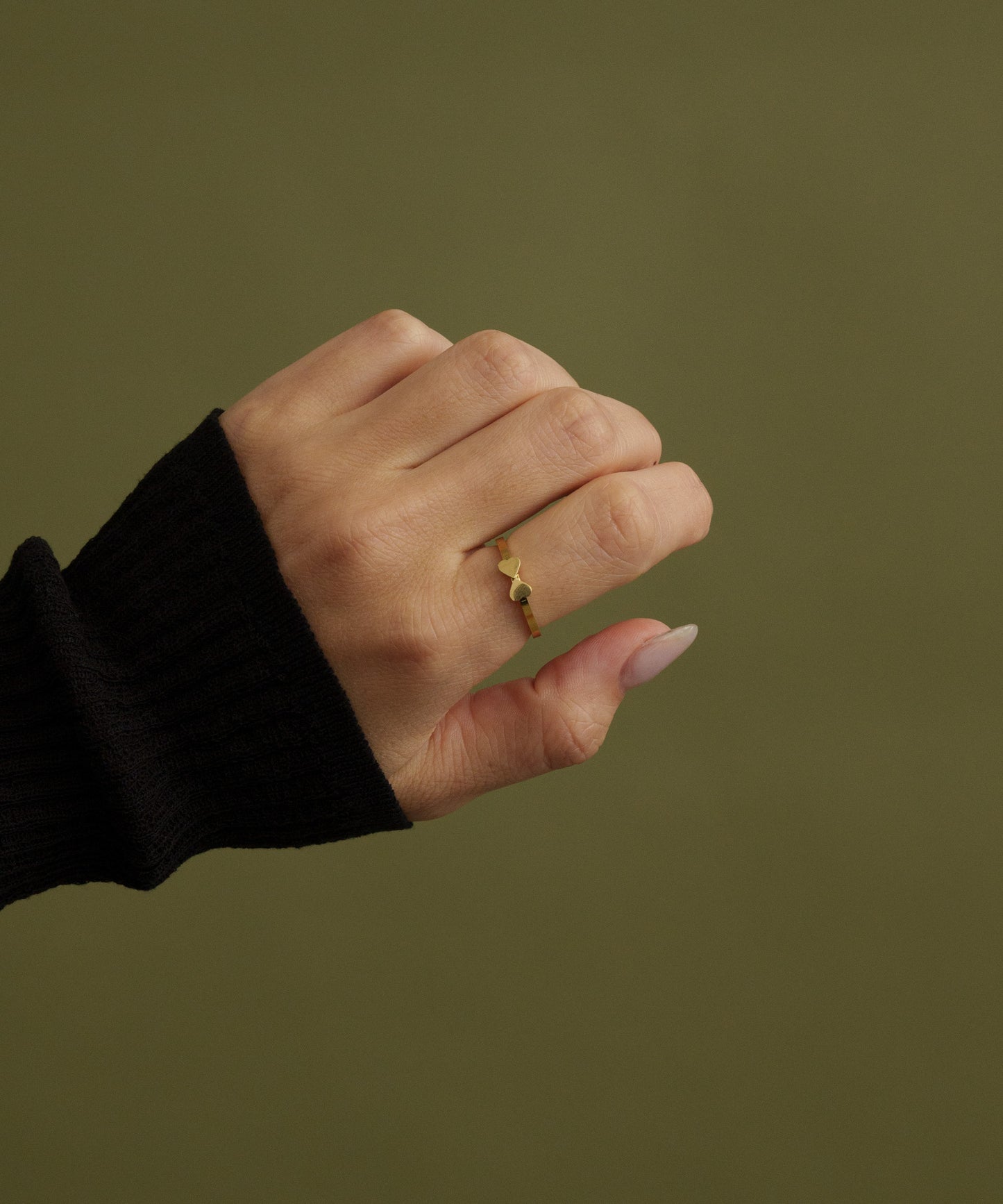 スモール３連クローバーリング【Gold】