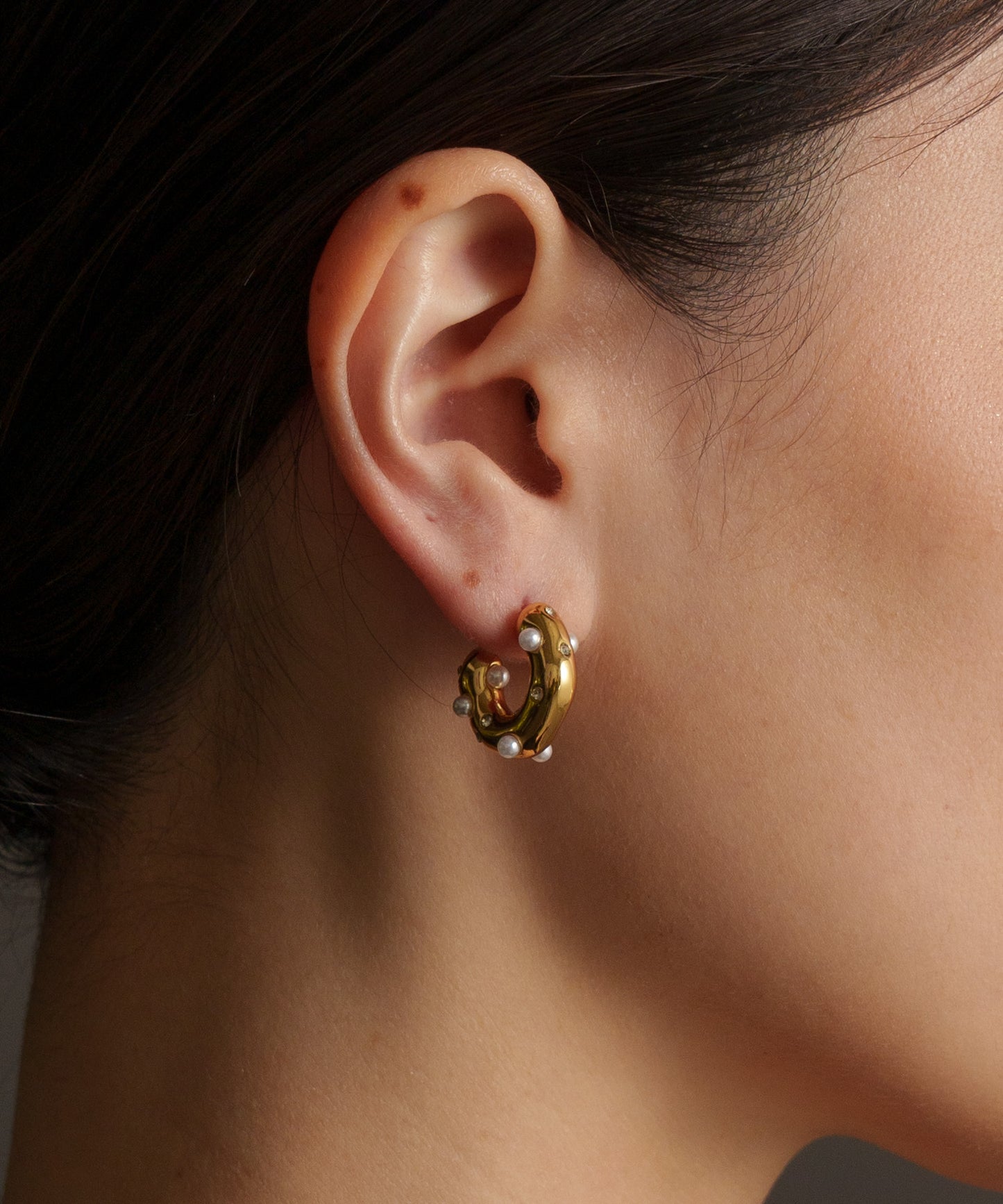 パールライクドットピアス【Gold】