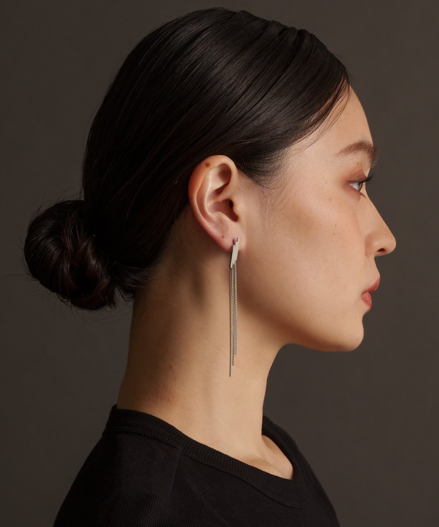 3スティックチェーンピアス【Silver】