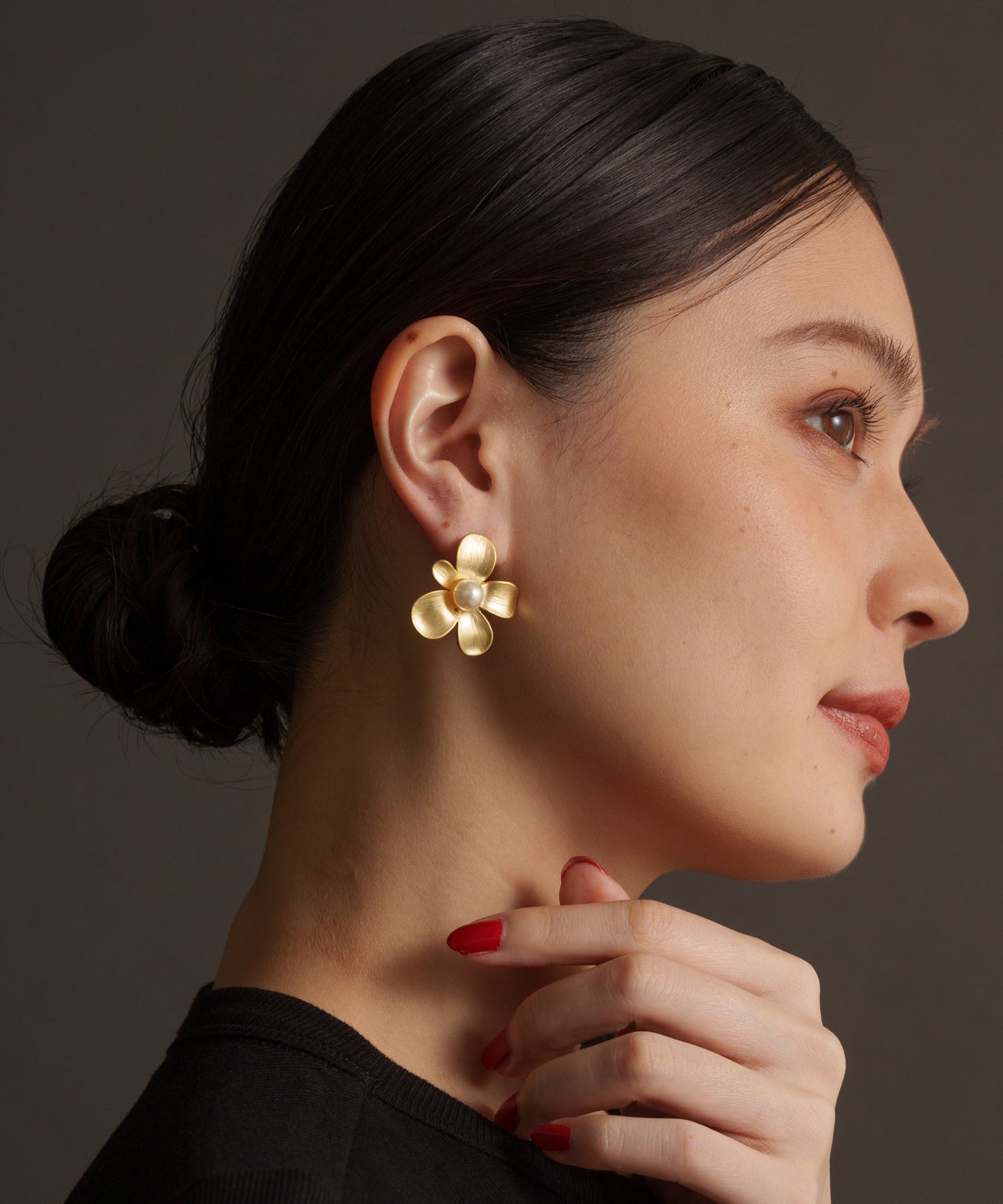 フラワーパールライクピアス【Gold】
