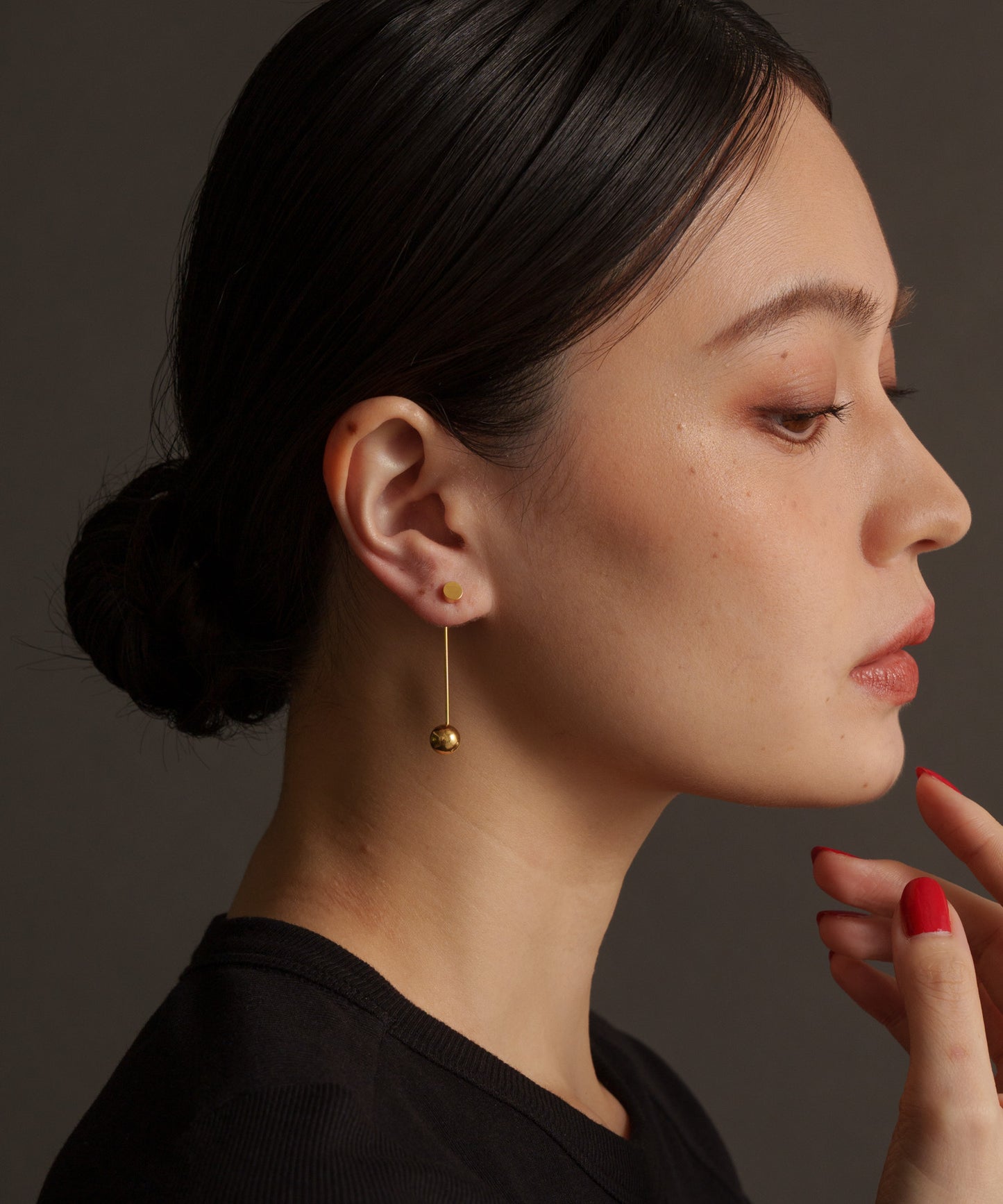 バックデザインポールピアス【Gold】