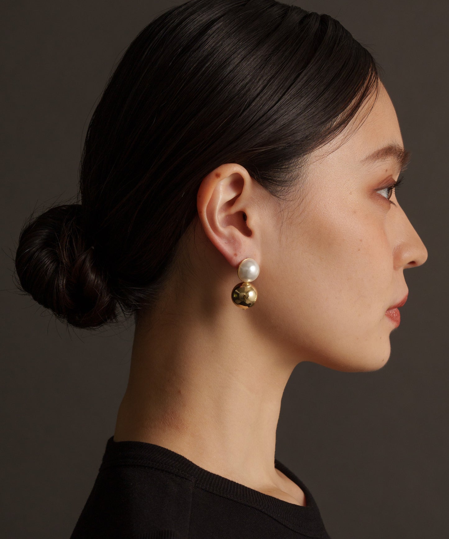 ダブルボールパールライクピアス【Gold】