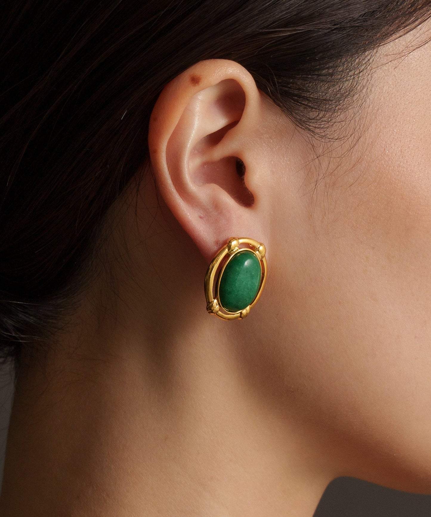 ストーンヴィンテージピアス【Green】
