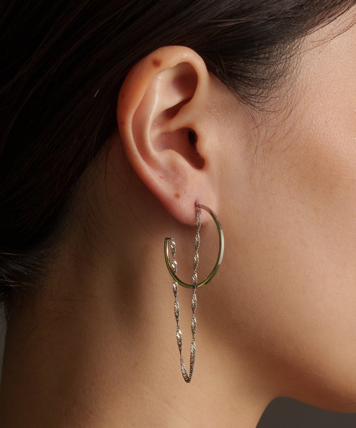 サークルチェーンレイヤードピアス【Silver】