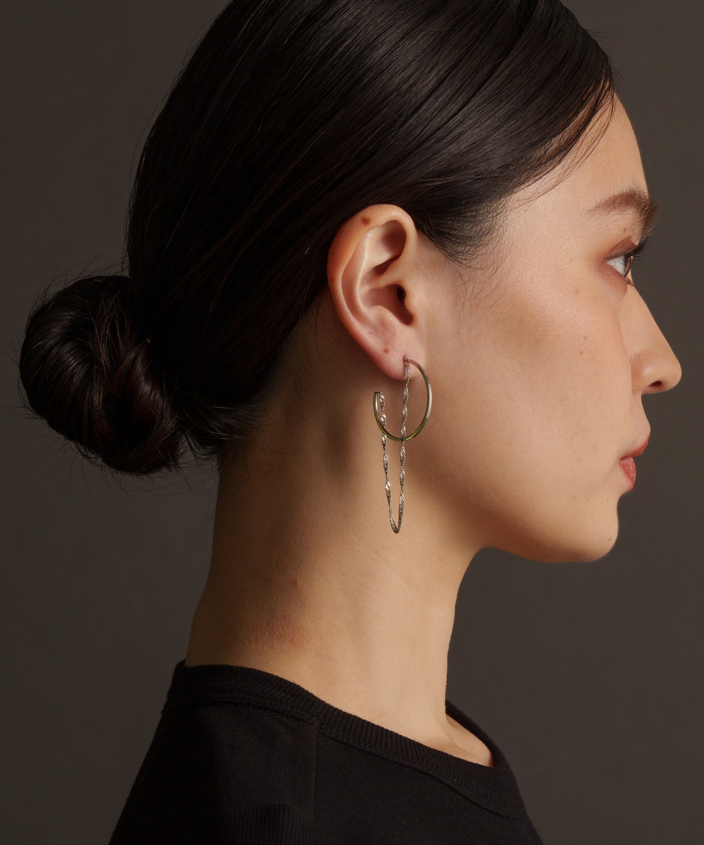 サークルチェーンレイヤードピアス【Silver】