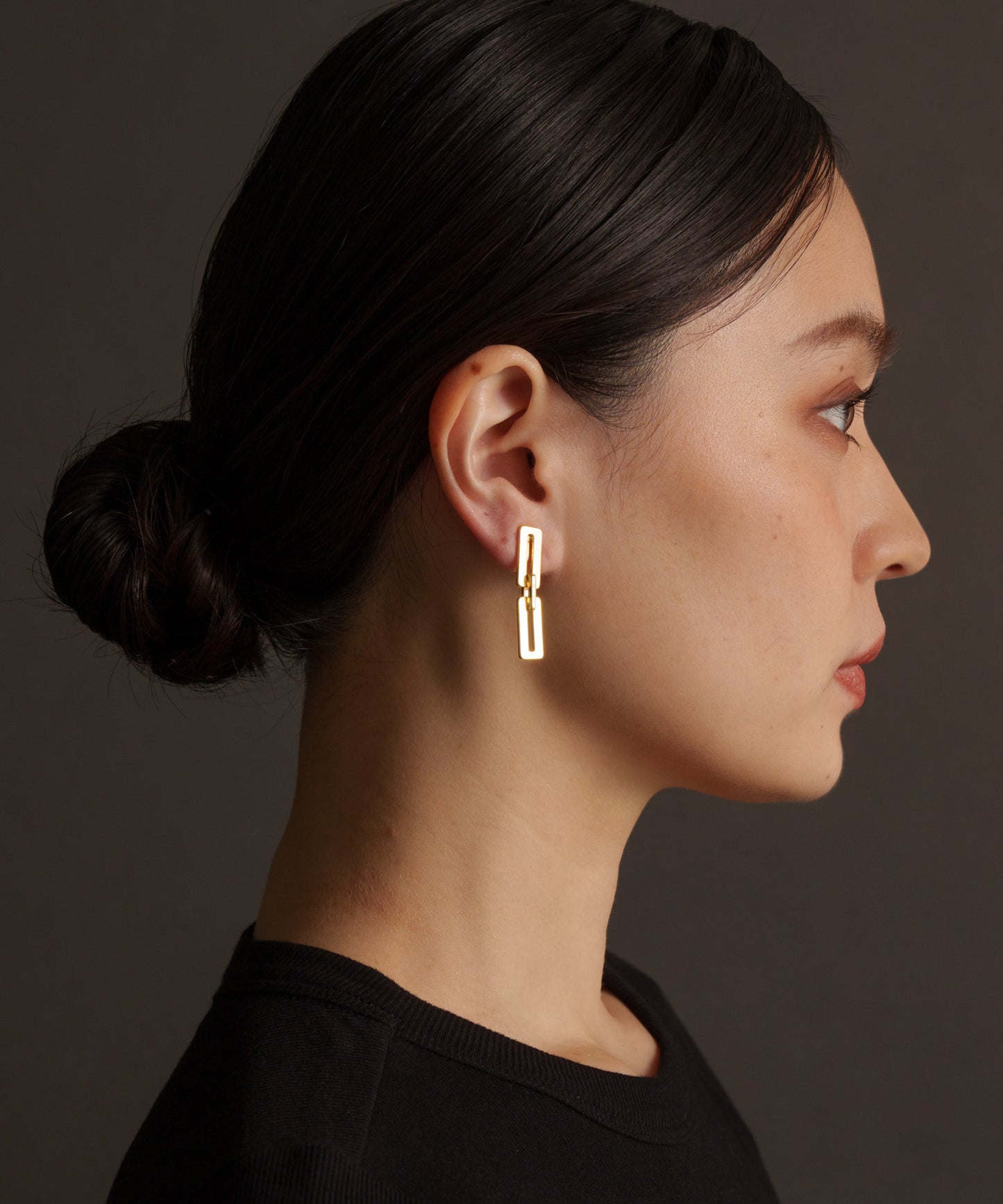 スクエアプレートイヤリング【Gold】