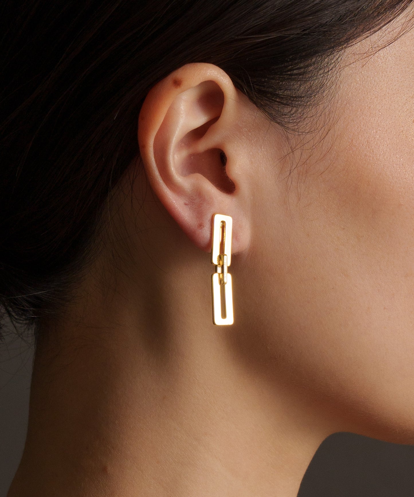 スクエアプレートイヤリング【Gold】